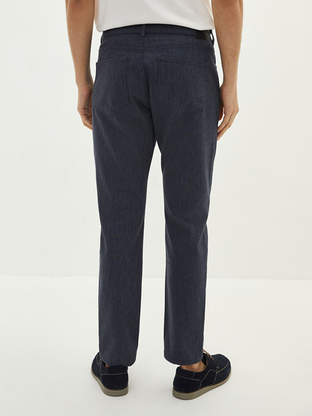 Lacivert Standart Kalıp Gabardin Erkek Chino Pantolon-4