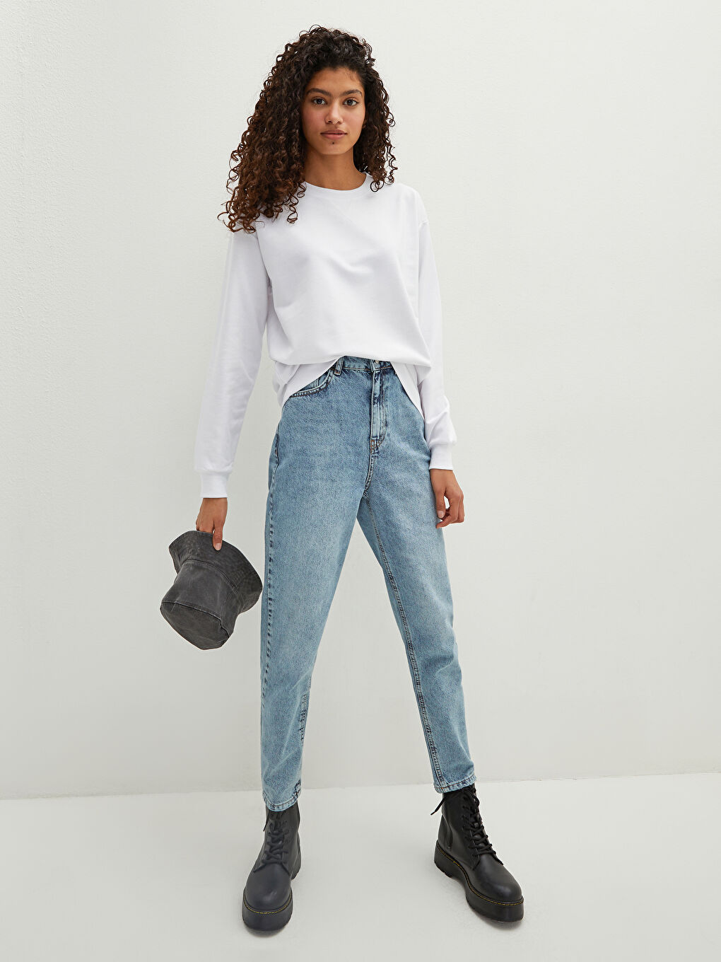 Rundhalsausschnitt Schlicht Langarm Damen-Sweatshirt-3