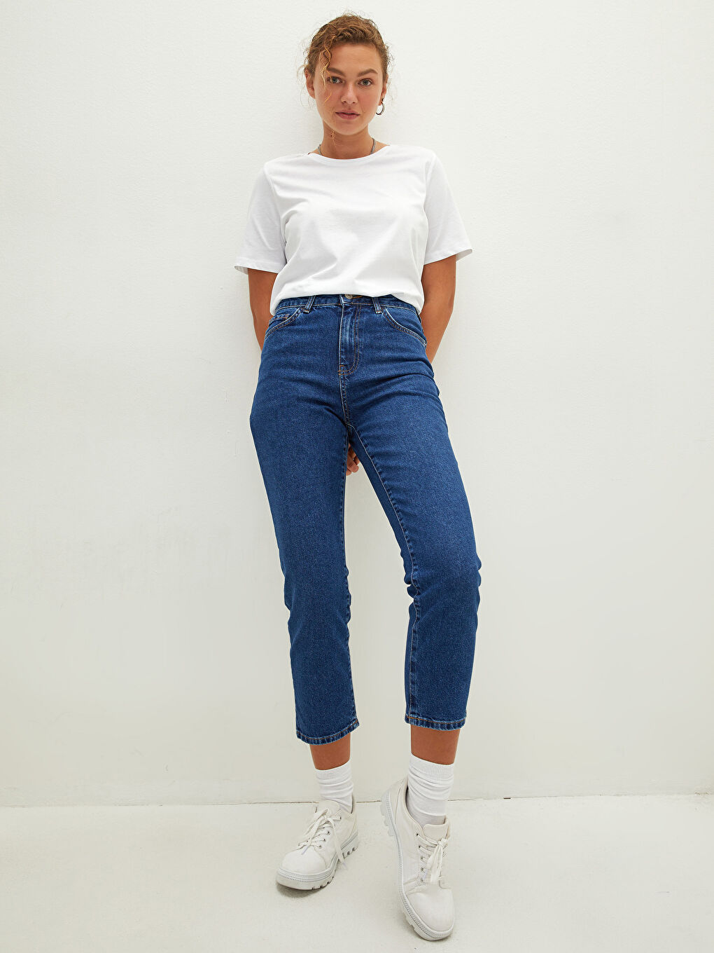LCW Jeans High Waisted Straight Fit Pocket Detailed Women's Rodeo Denim Trousers -W18385Z8-309