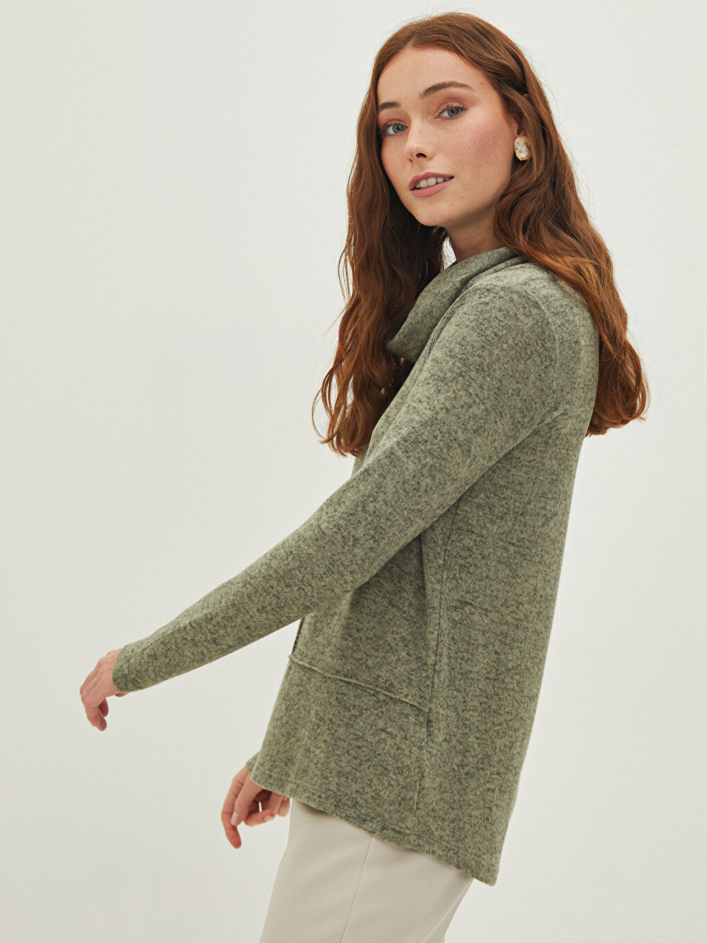 Pull-over à Col rond Régulier Manches longues pour Femmes-1