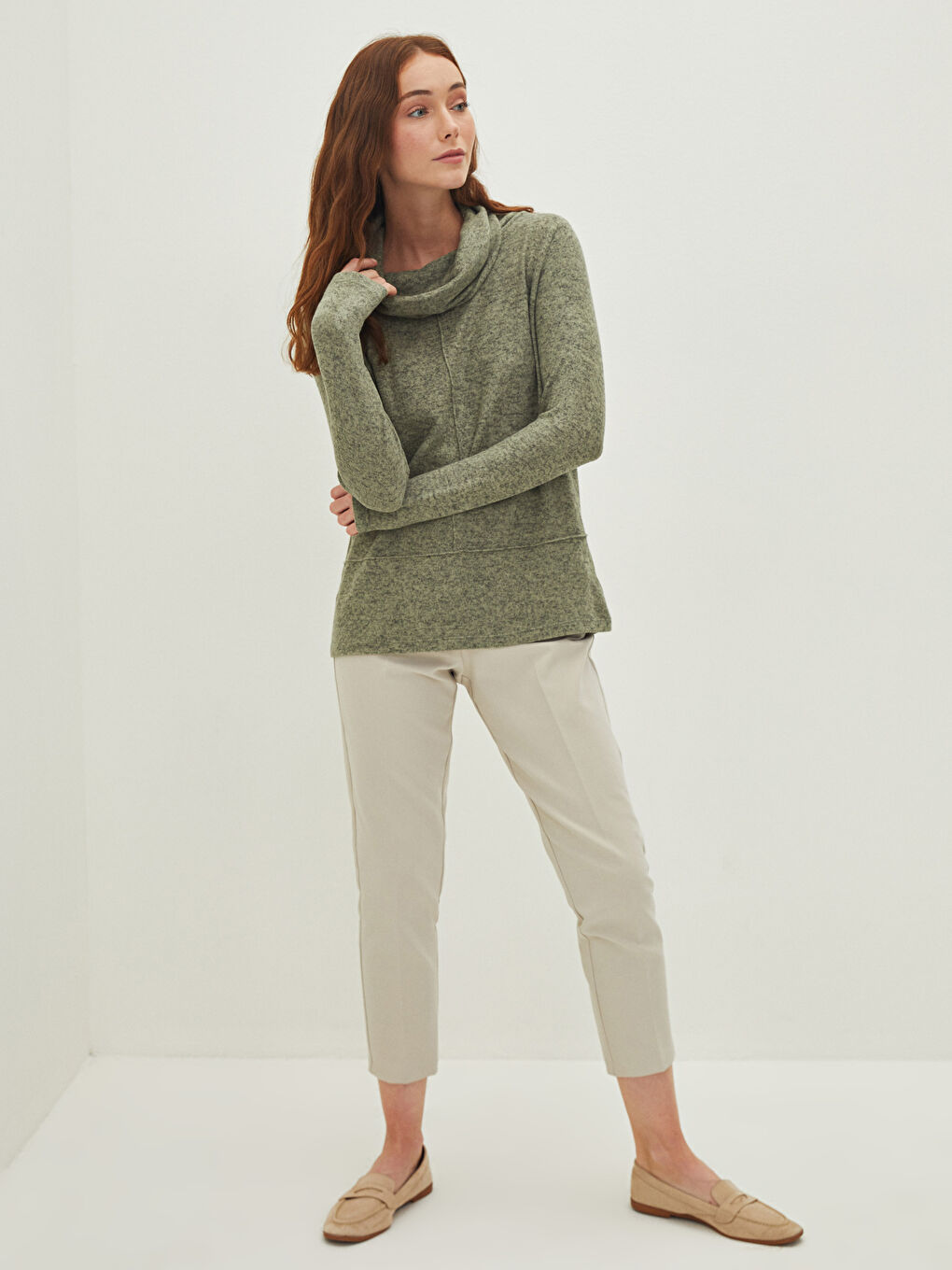 Pull-over à Col rond Régulier Manches longues pour Femmes-2