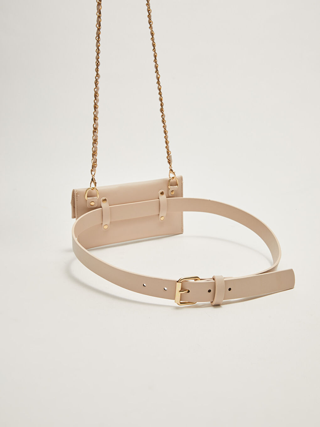 Deri Görünümlü Kadın Çantalı Kemer-2