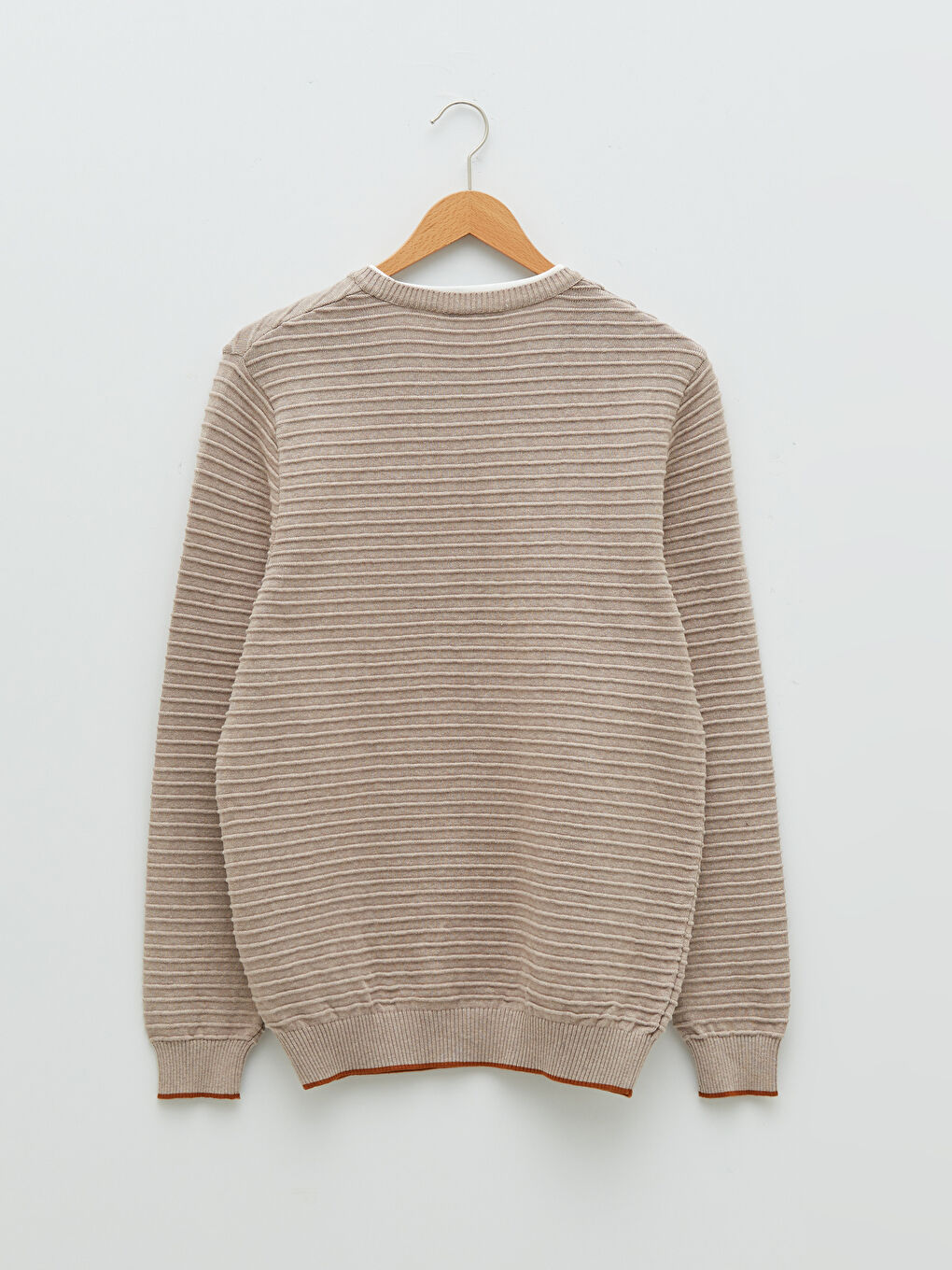 Crew Neck Long Sleeve Men's Tricot Sweater-6