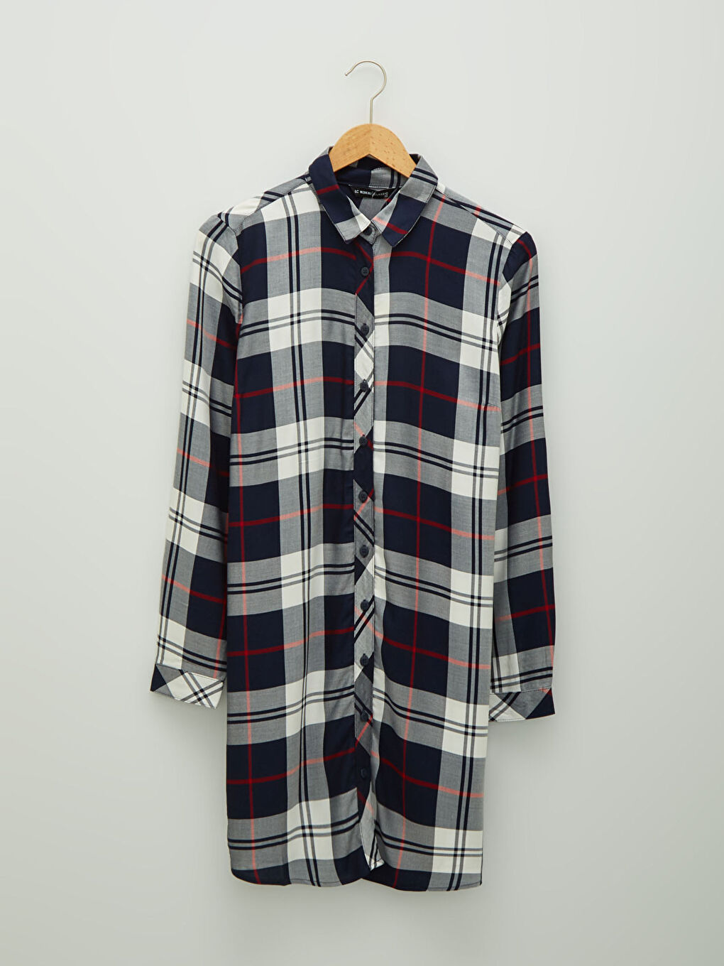 Каре Дълъг Ръкав Вискоза Риза-Туника за Жени-5