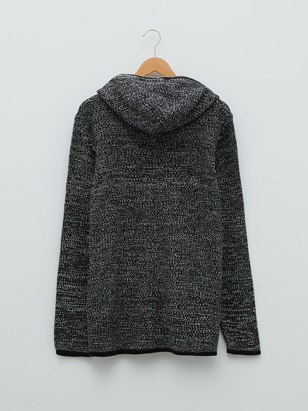 Antrasit Kapüşonlu Uzun Kollu Erkek Triko Hırka-6