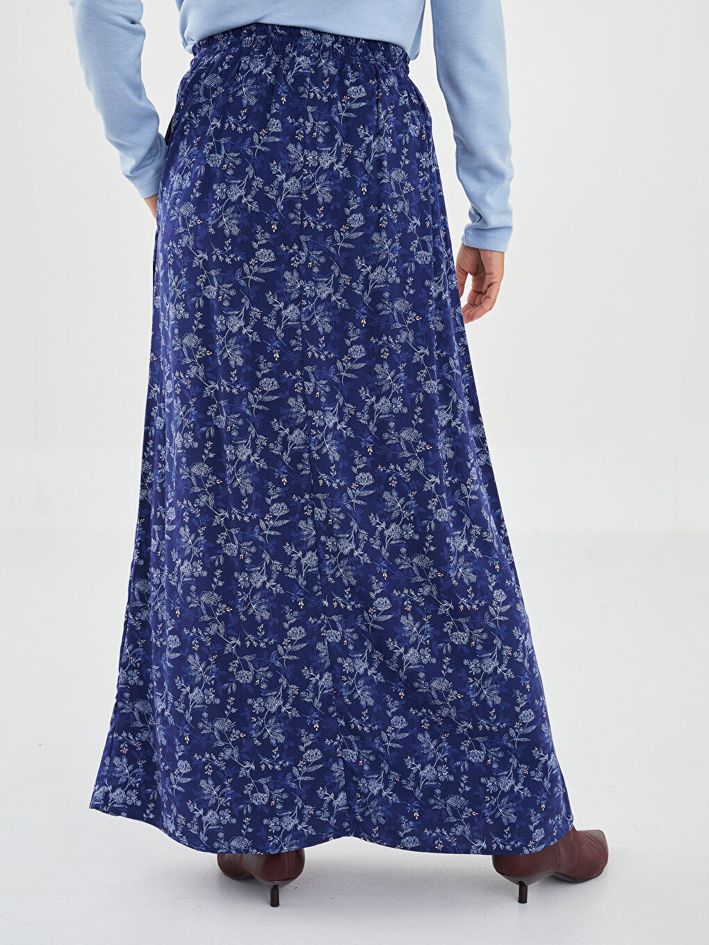 Jupe Pour Femmes En Tissu Belmando Coupe Trapèze Fleurie À Taille Élastique-5