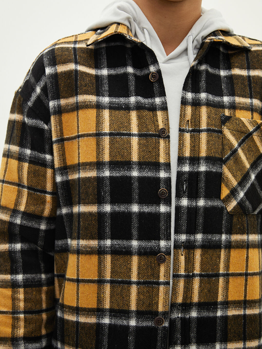 XSIDE Regular Fit Long Sleeve Plaid Men's Flannel Shirt Jacket -W18457Z8-LQ2