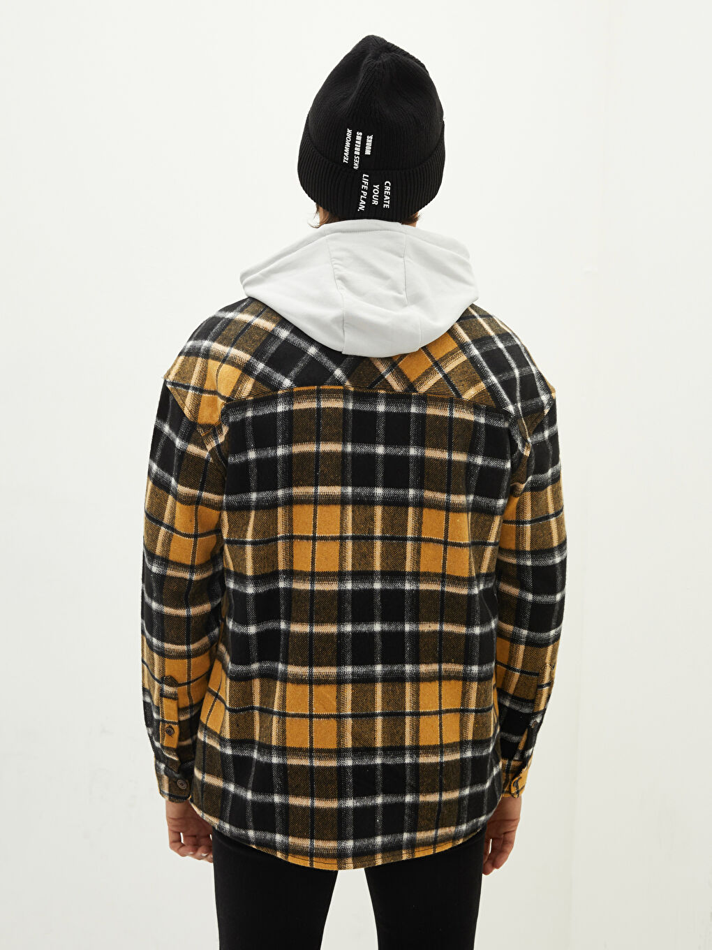 XSIDE Regular Fit Long Sleeve Plaid Men's Flannel Shirt Jacket -W18457Z8-LQ2