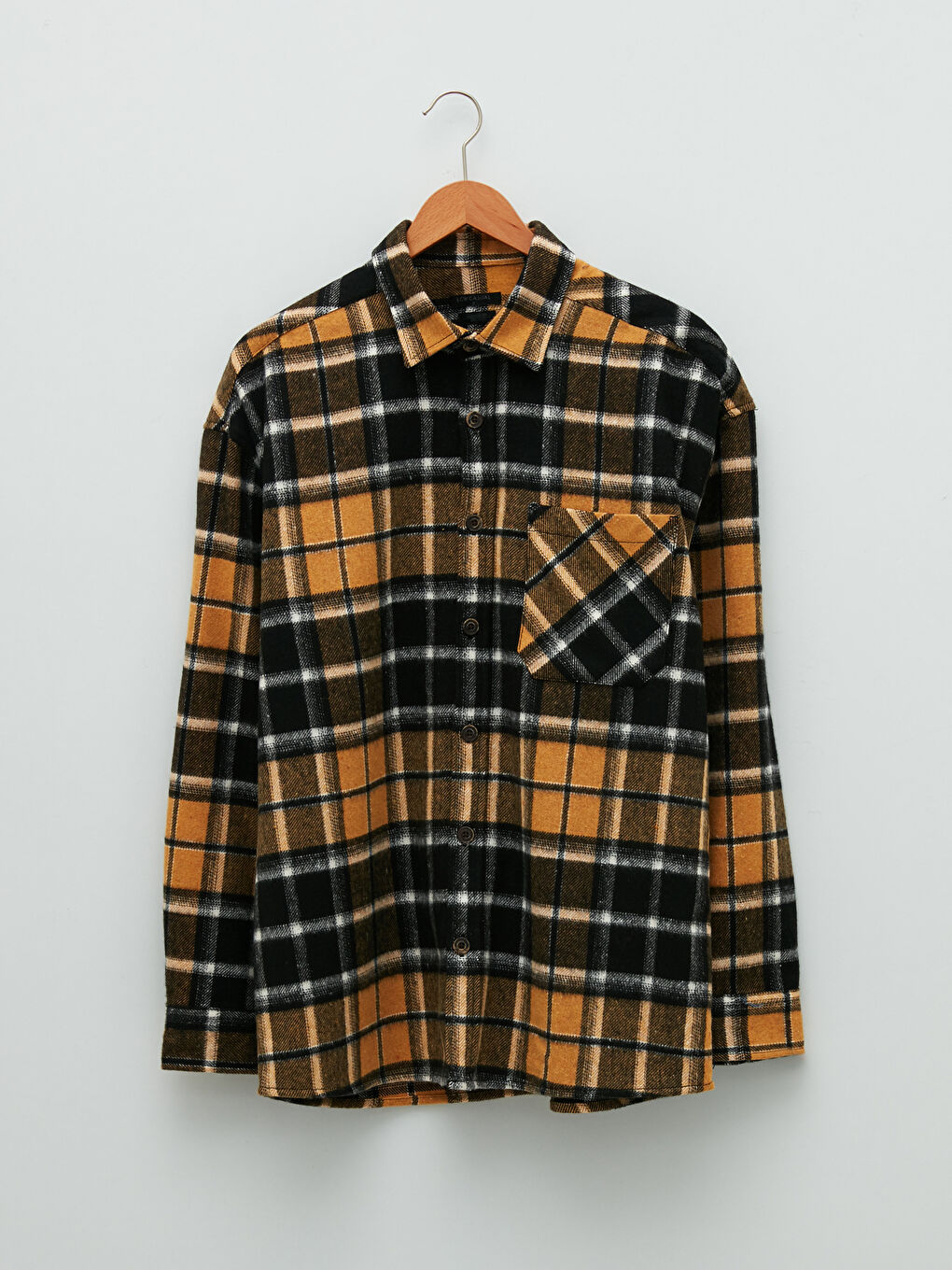 XSIDE Regular Fit Long Sleeve Plaid Men's Flannel Shirt Jacket -W18457Z8-LQ2