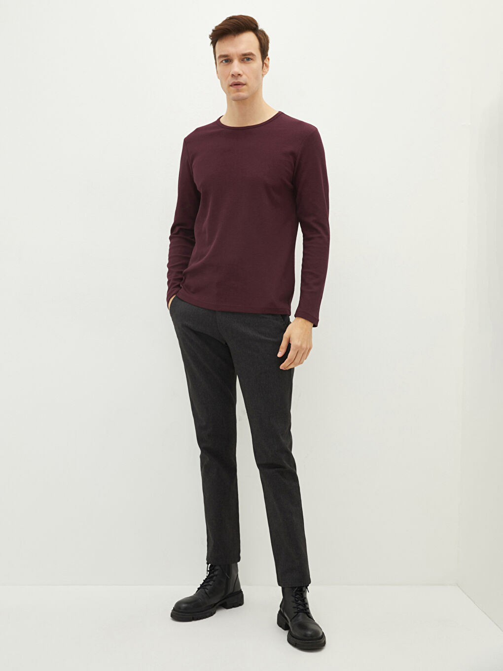 Crew Neck Long Sleeve Men's Vest-2