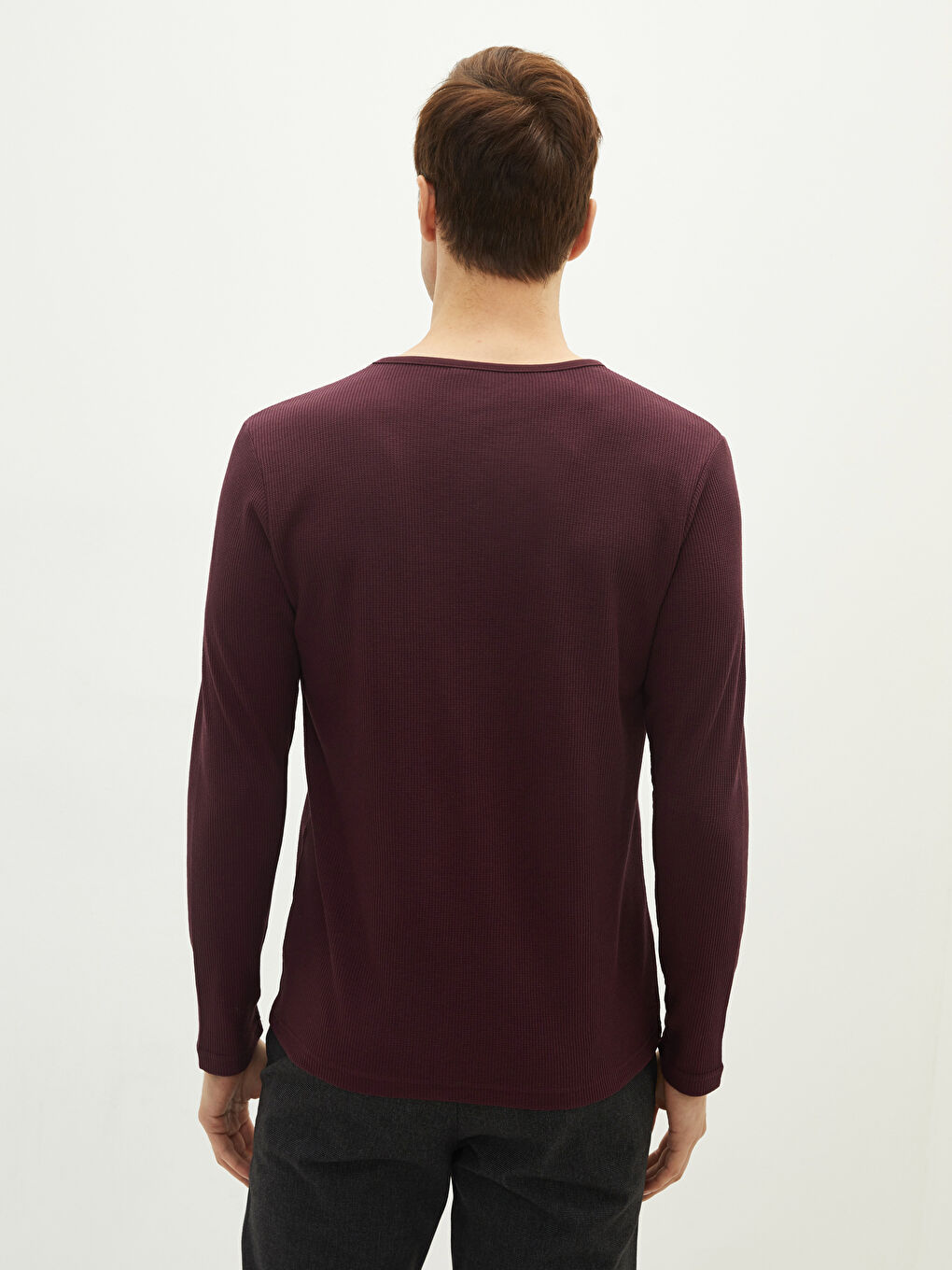 Crew Neck Long Sleeve Men's Vest-4