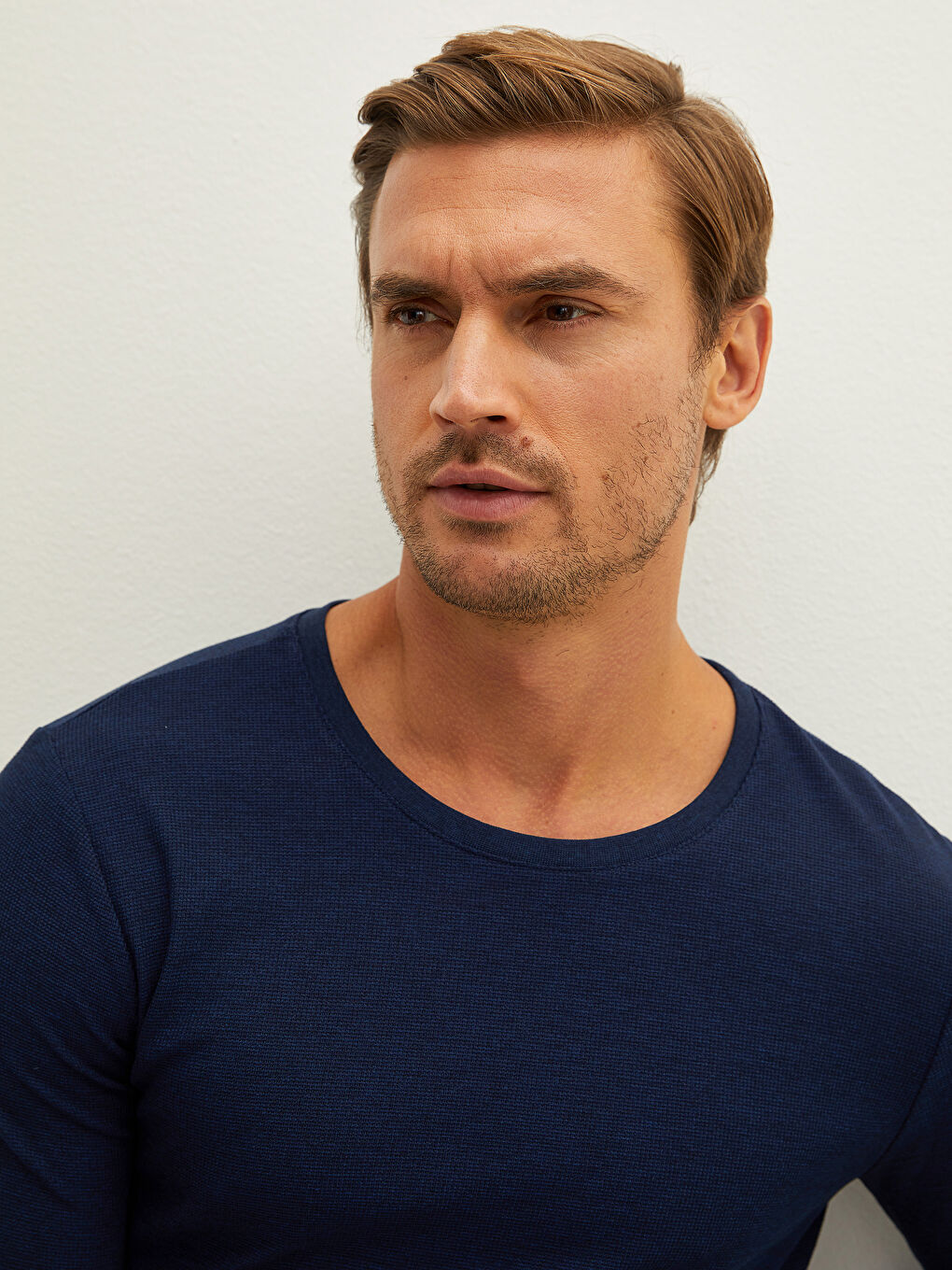 Rundhalsausschnitt Langarm Weste für Herren-2