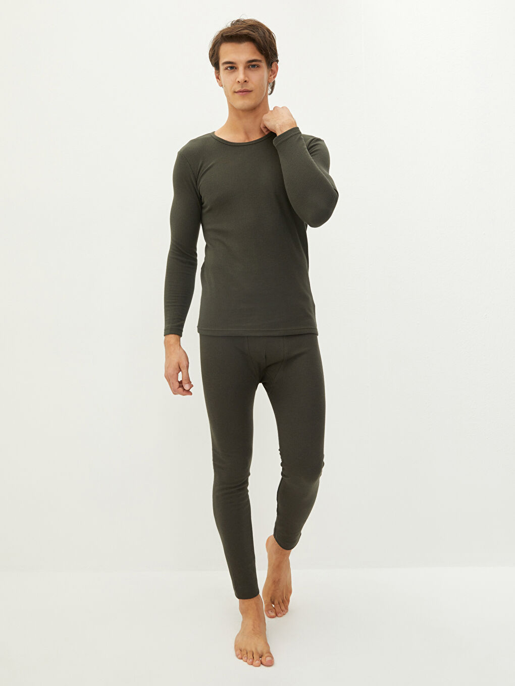 Ерлерге арналған ұзын жеңді дөңгелек жағалы майка-2