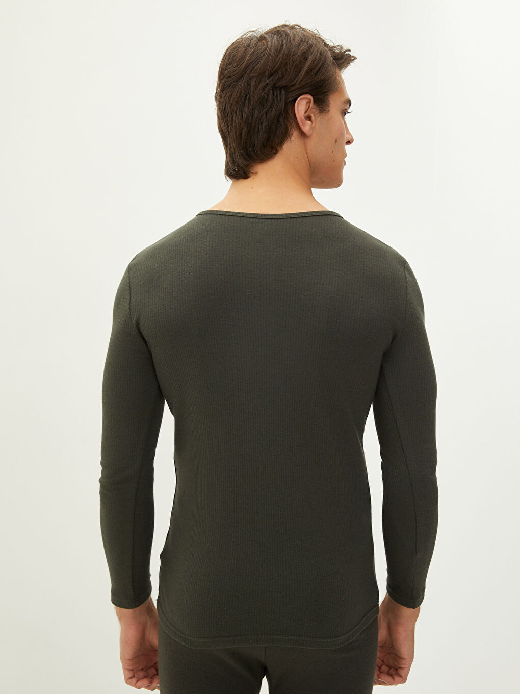 Ерлерге арналған ұзын жеңді дөңгелек жағалы майка-4