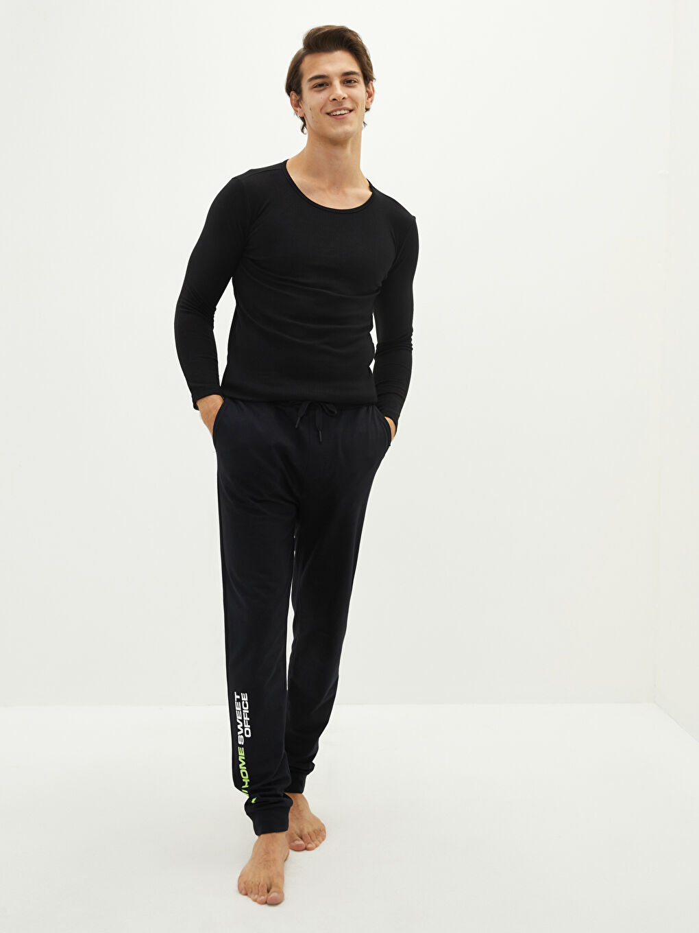 Ерлерге арналған ұзын жеңді дөңгелек жағалы майка-2