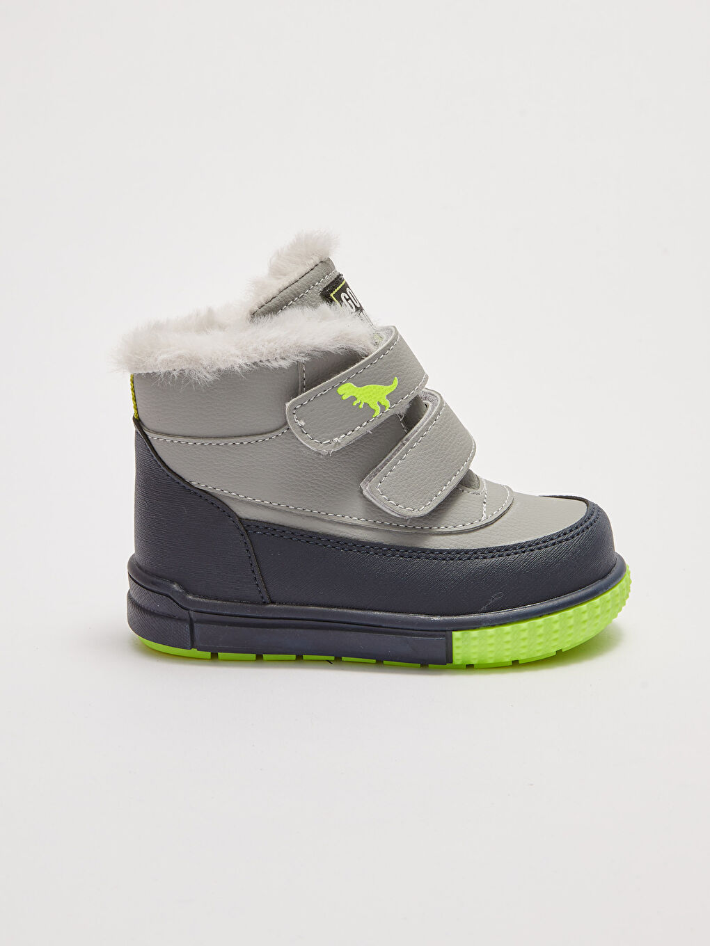 Gri Cırt Cırtlı Kürk Astarlı Erkek Bebek Bot-1