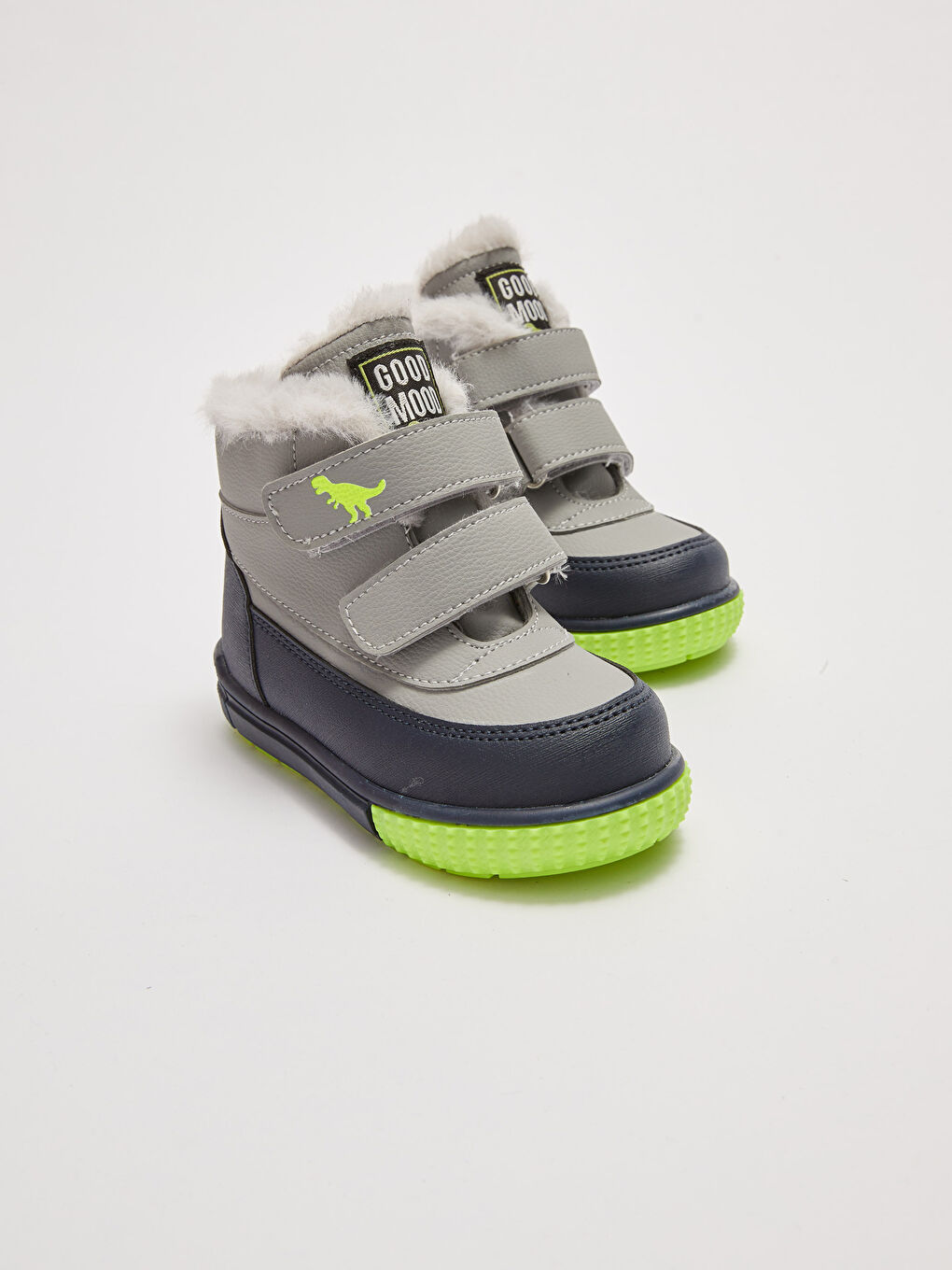 Gri Cırt Cırtlı Kürk Astarlı Erkek Bebek Bot-2