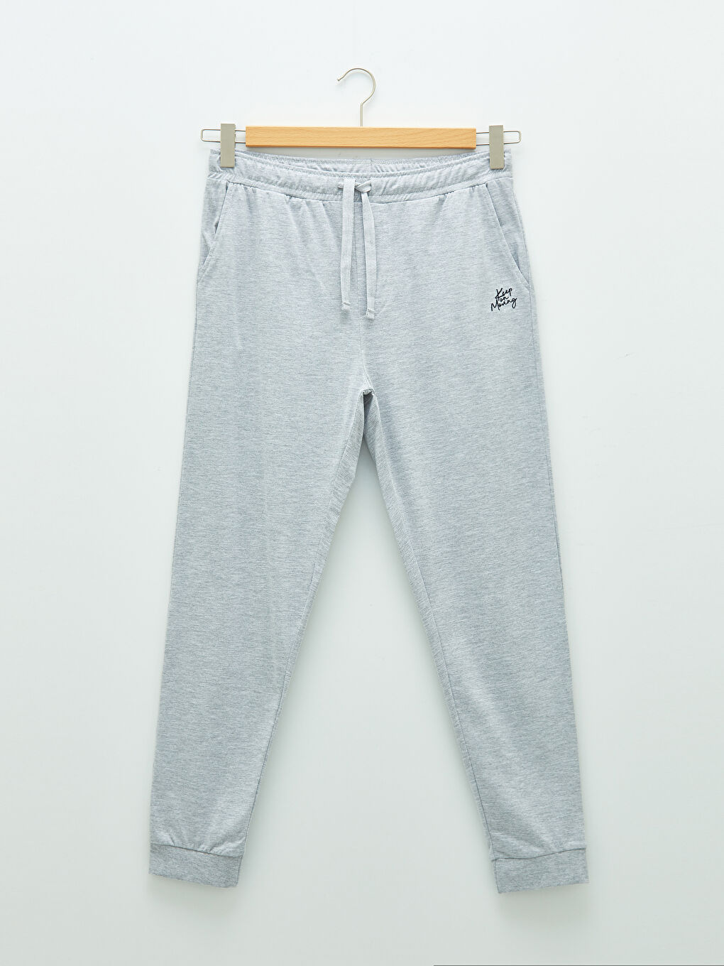 Gri Standart Kalıp Erkek Jogger Pijama Alt-4