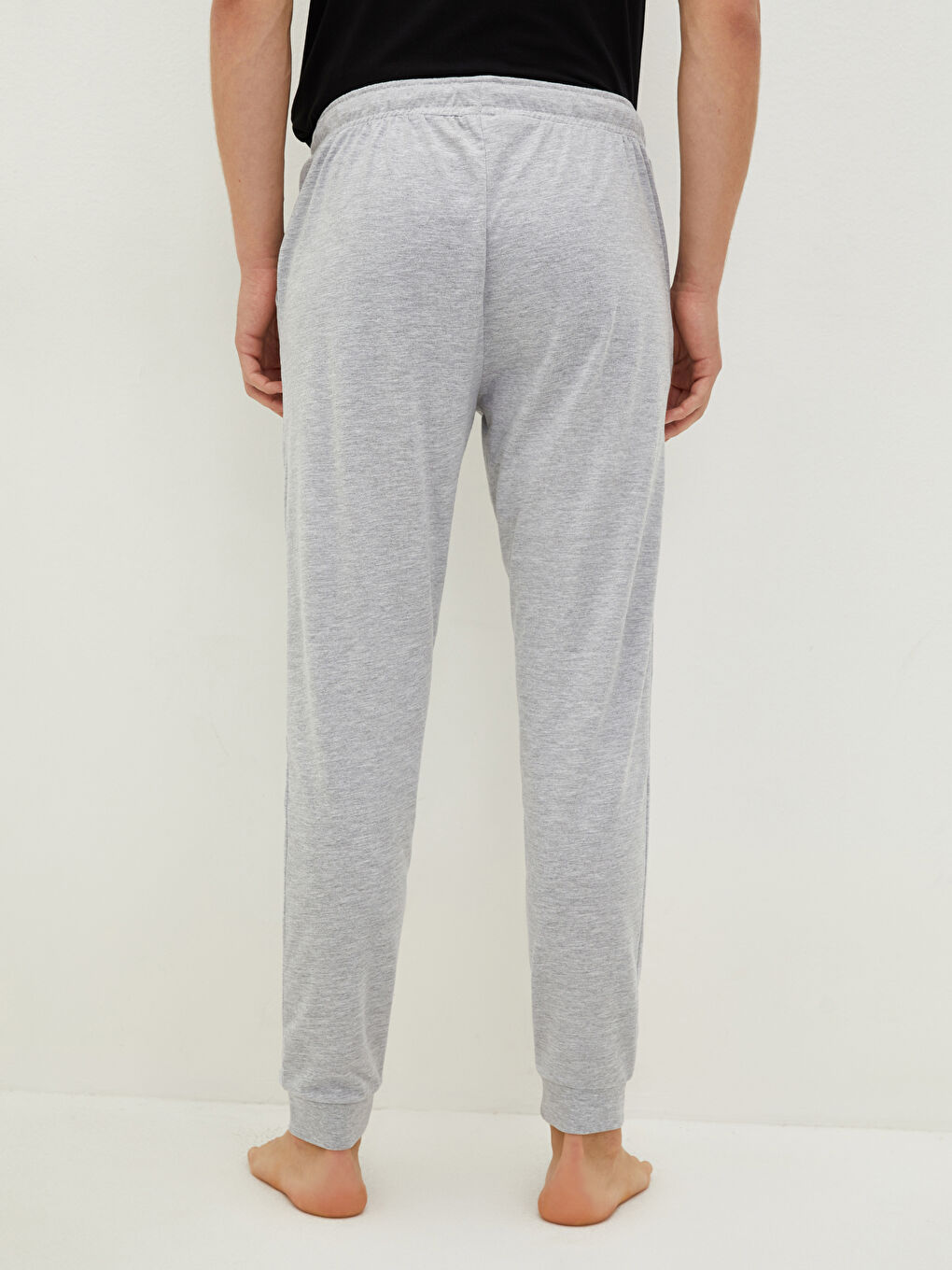 Gri Standart Kalıp Erkek Jogger Pijama Alt-3