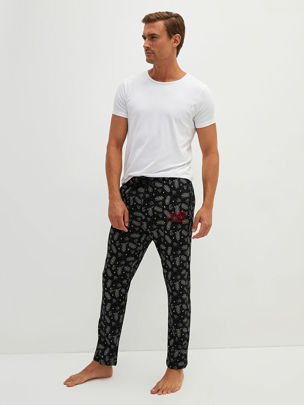 Siyah Standart Kalıp Star Wars Baskılı Erkek Pijama Altı-2