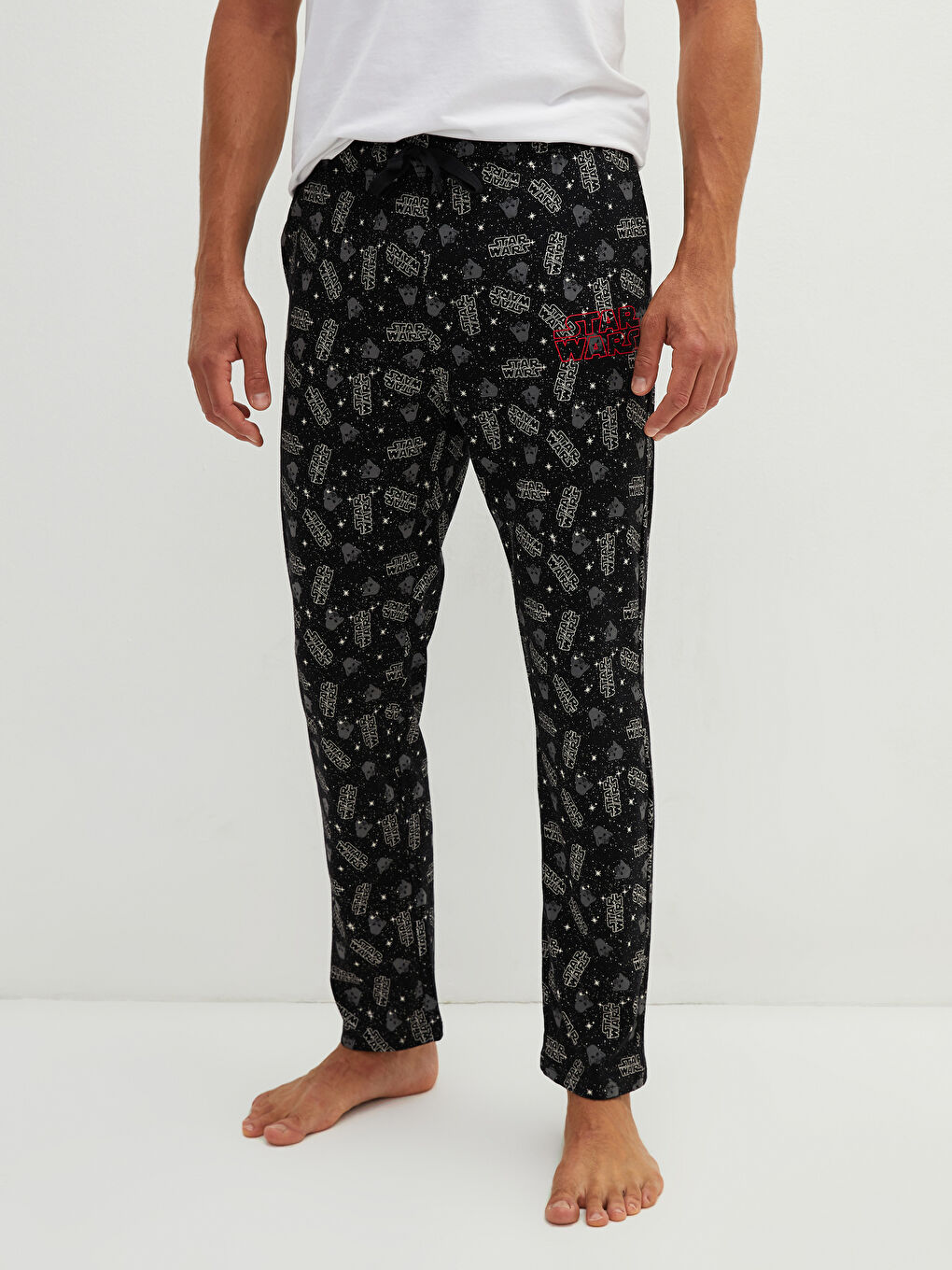 Siyah Standart Kalıp Star Wars Baskılı Erkek Pijama Altı-3