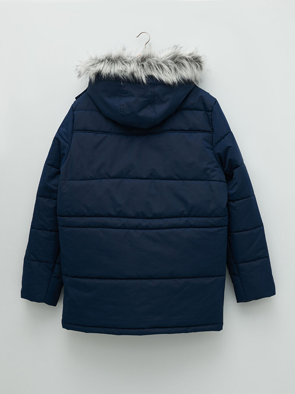 LCW OUTDOOR Thick Men's Parka with Hooded Standard Pattern Fur -W18624Z8-QKL