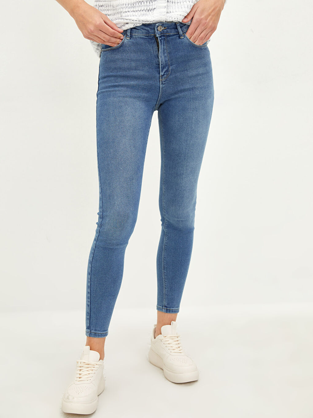 İndigo Yüksek Bel Jüpiter Süper Skinny Fit Kadın Jean Pantolon-2