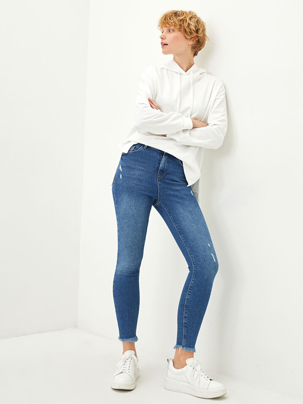 İndigo Yüksek Bel Jüpiter Süper Skinny Fit Kadın Jean Pantolon