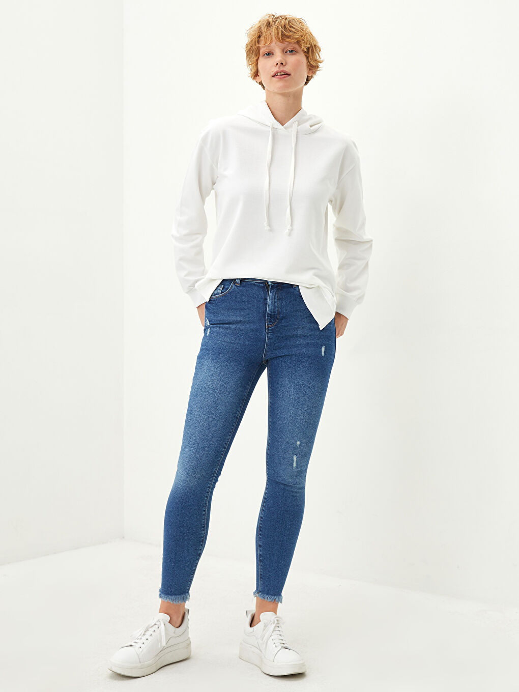 İndigo Yüksek Bel Jüpiter Süper Skinny Fit Kadın Jean Pantolon-1