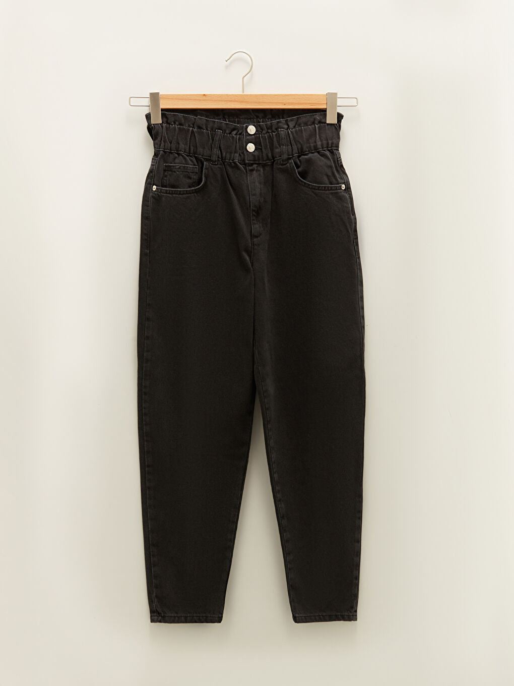 Yüksek Bel Slouchy Cep Detaylı Kadın Rodeo Jean Pantolon-5