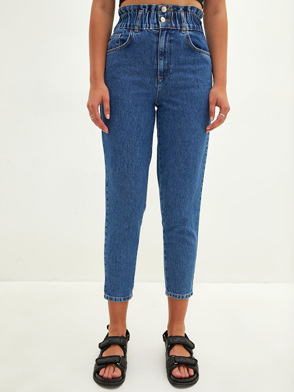 LCW Jeans High Waist Slouchy Pocket Detailed Women's Rodeo Jeans -W18677Z8-507