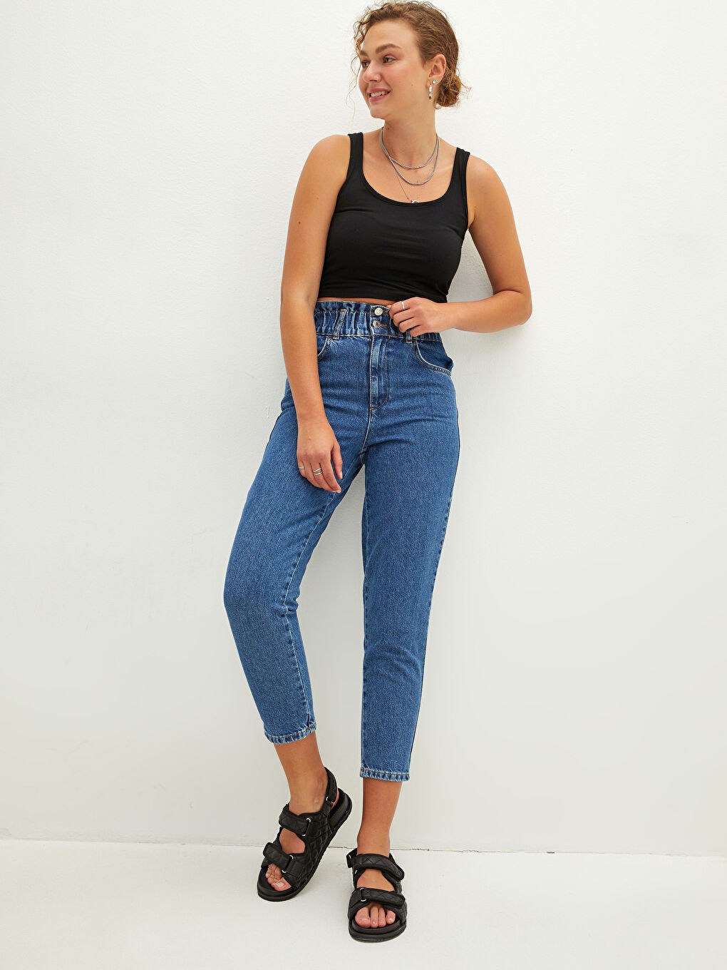 LCW Jeans High Waist Slouchy Pocket Detailed Women's Rodeo Jeans -W18677Z8-507