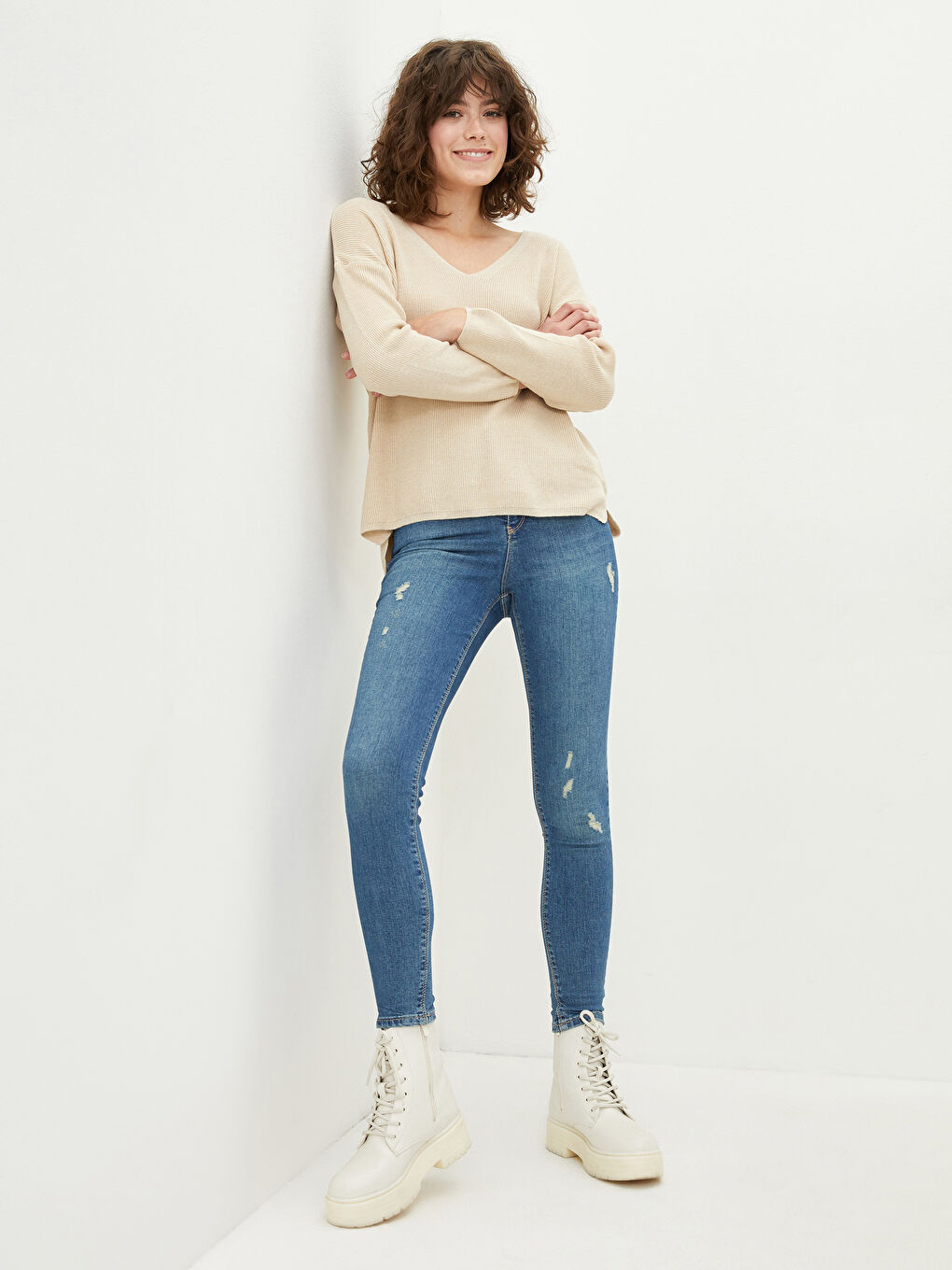 İndigo Yüksek Bel Jüpiter Süper Skinny Fit Kadın Jean Pantolon