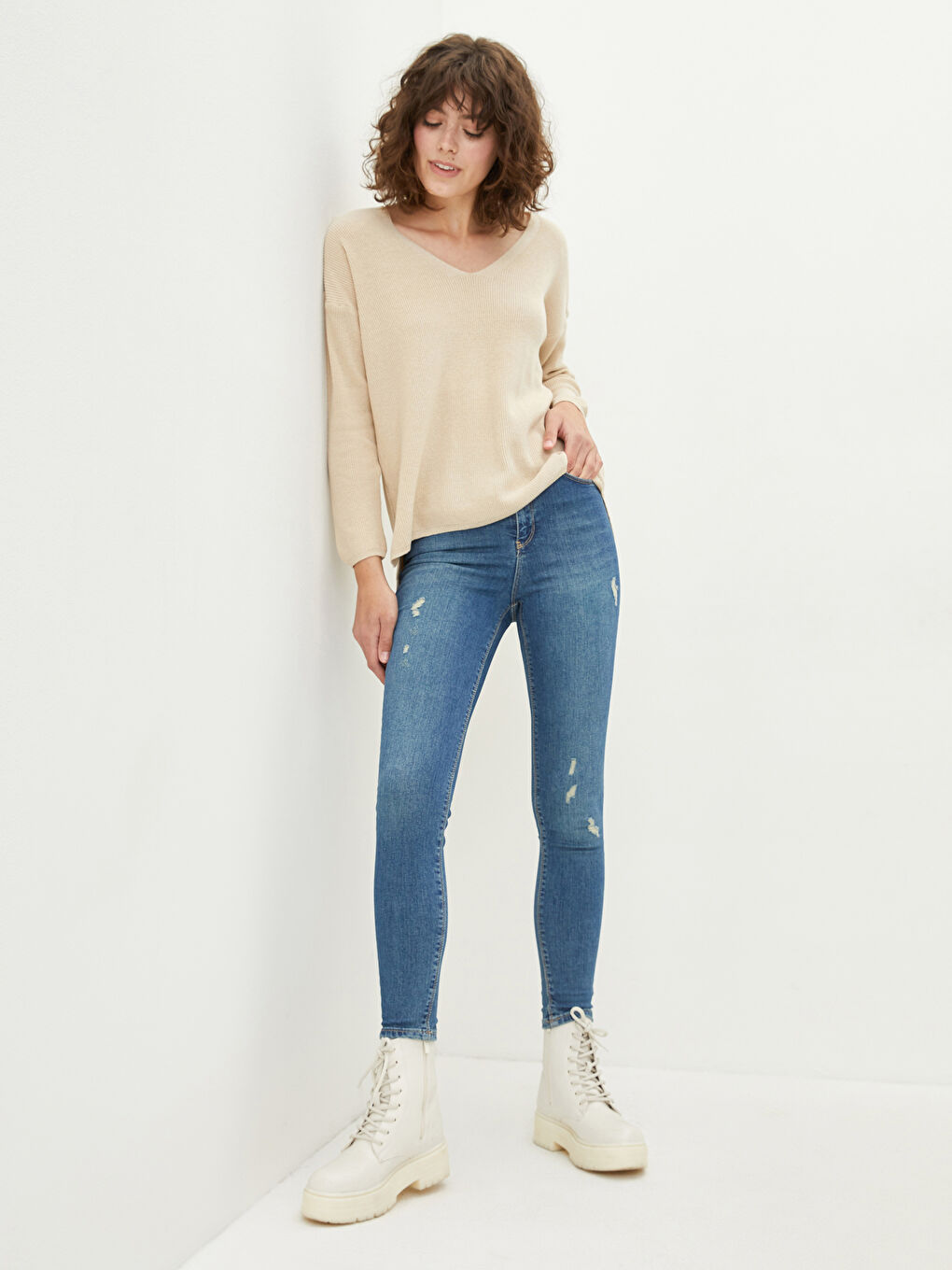 İndigo Yüksek Bel Jüpiter Süper Skinny Fit Kadın Jean Pantolon-1