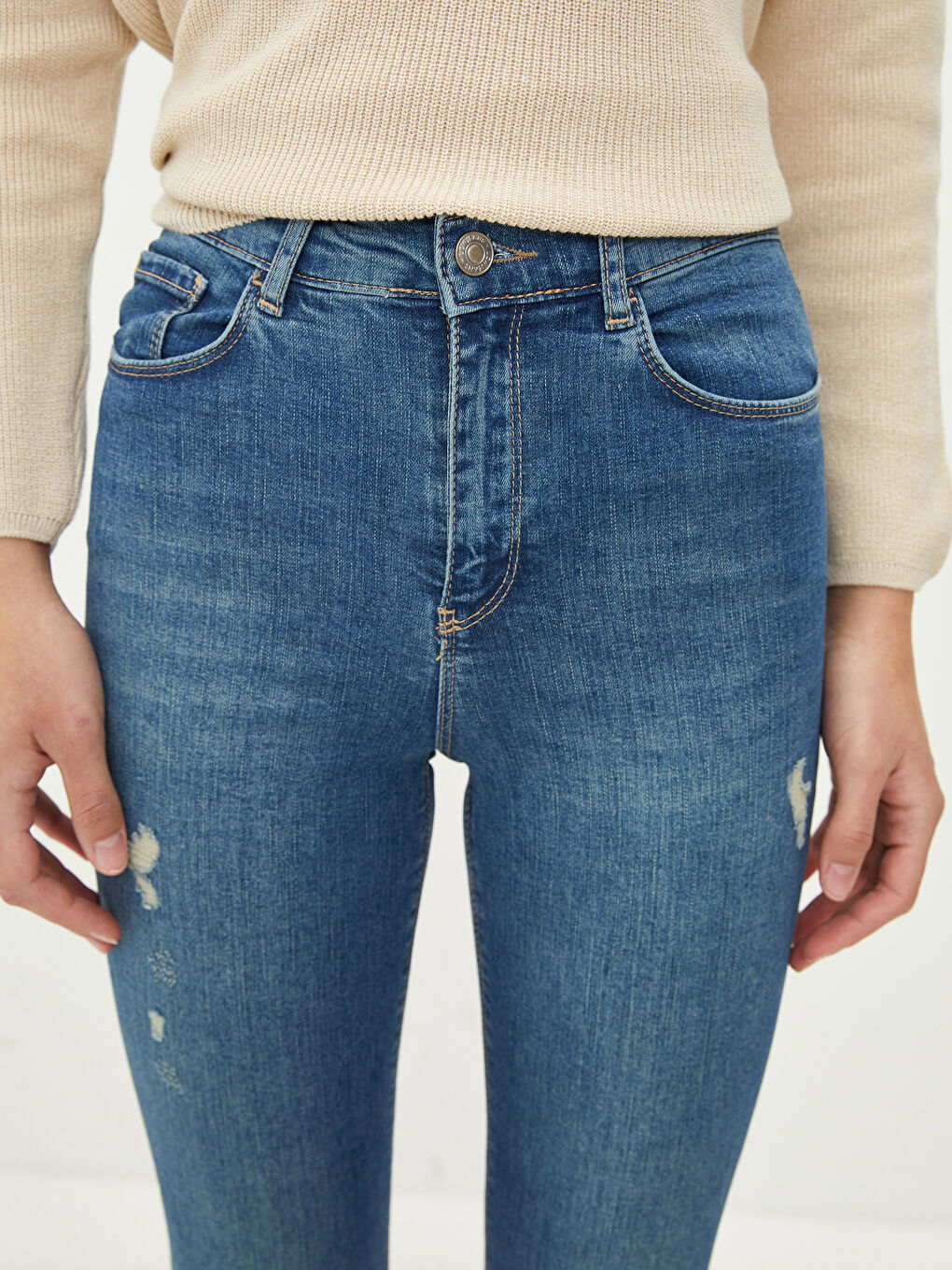 İndigo Yüksek Bel Jüpiter Süper Skinny Fit Kadın Jean Pantolon-2