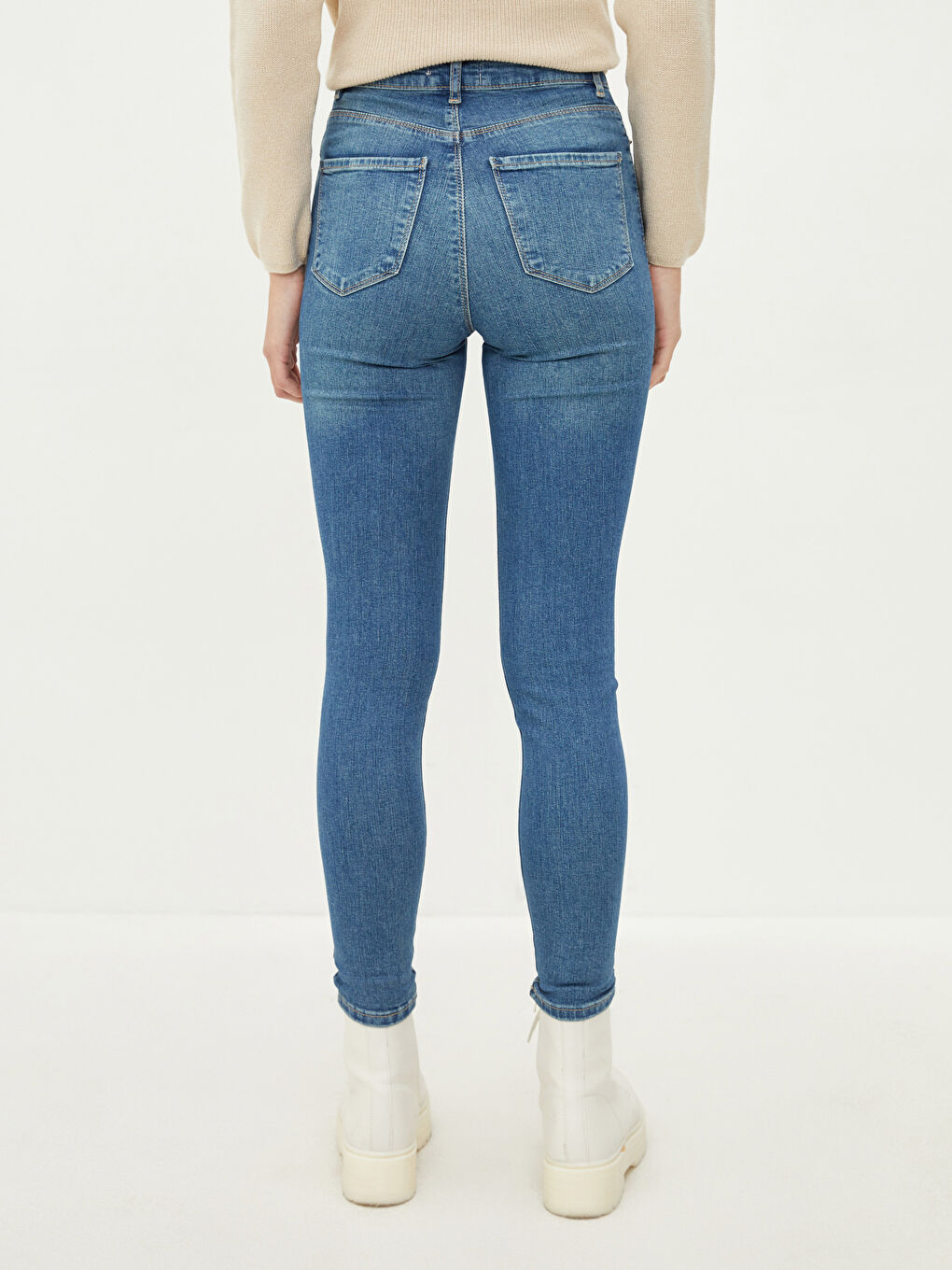 İndigo Yüksek Bel Jüpiter Süper Skinny Fit Kadın Jean Pantolon-4