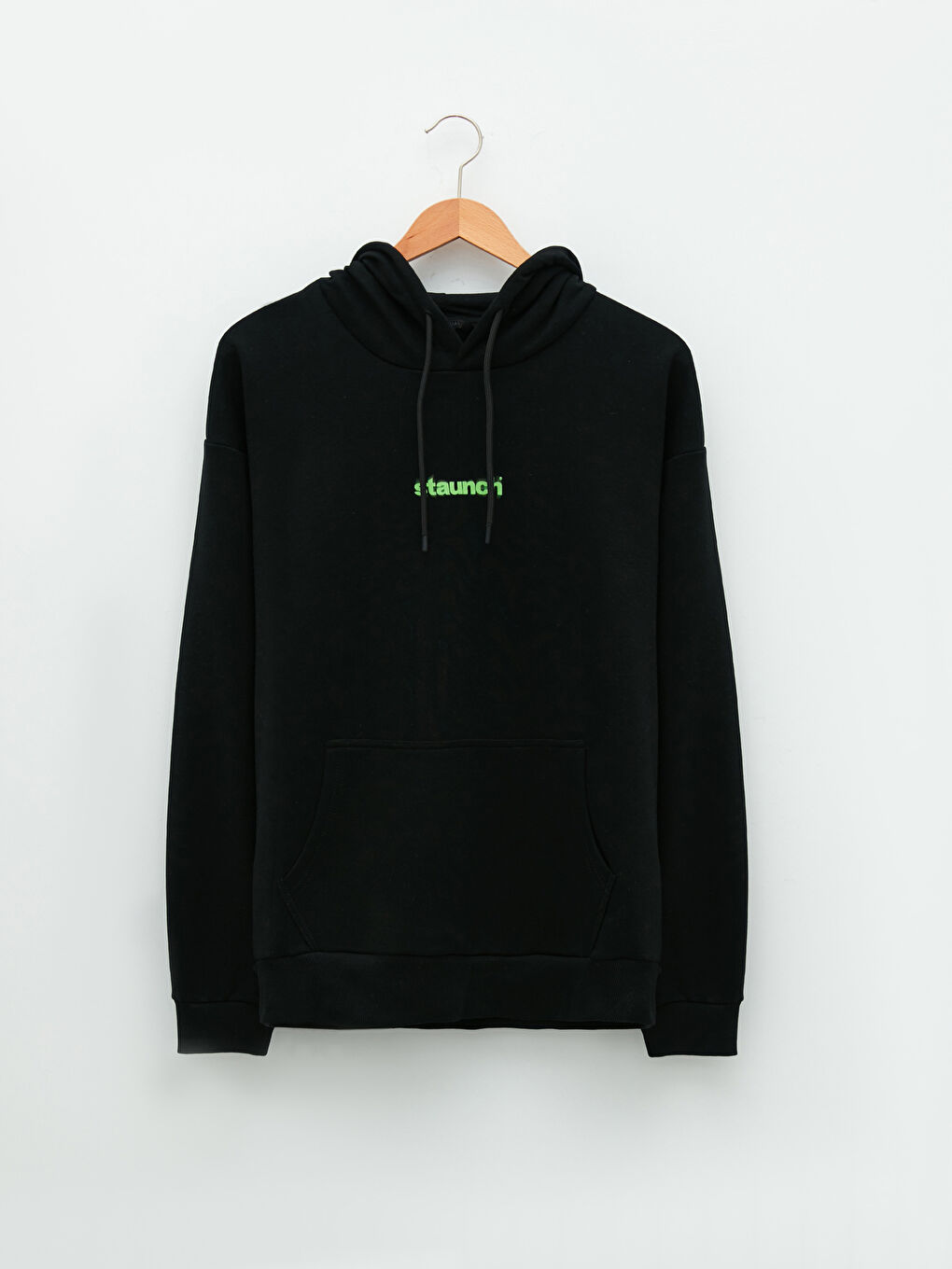 LCW Casual Yeni Siyah Uzun Kollu Baskılı Erkek Hoodie - 4