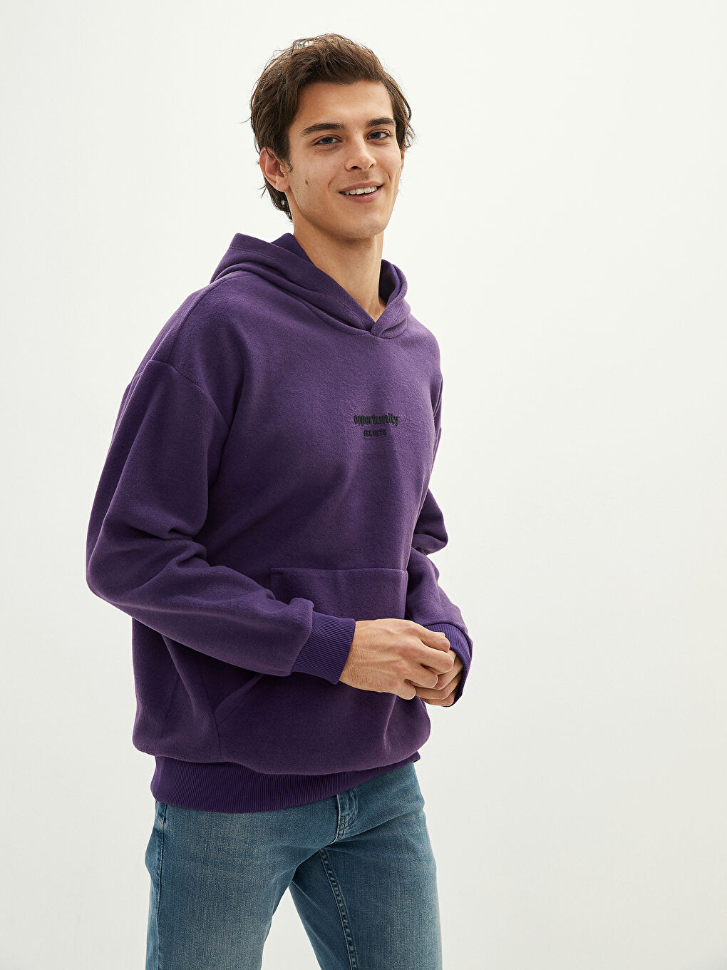 هودي غليظ مطبوع بكم طويل ديال الرجال-3