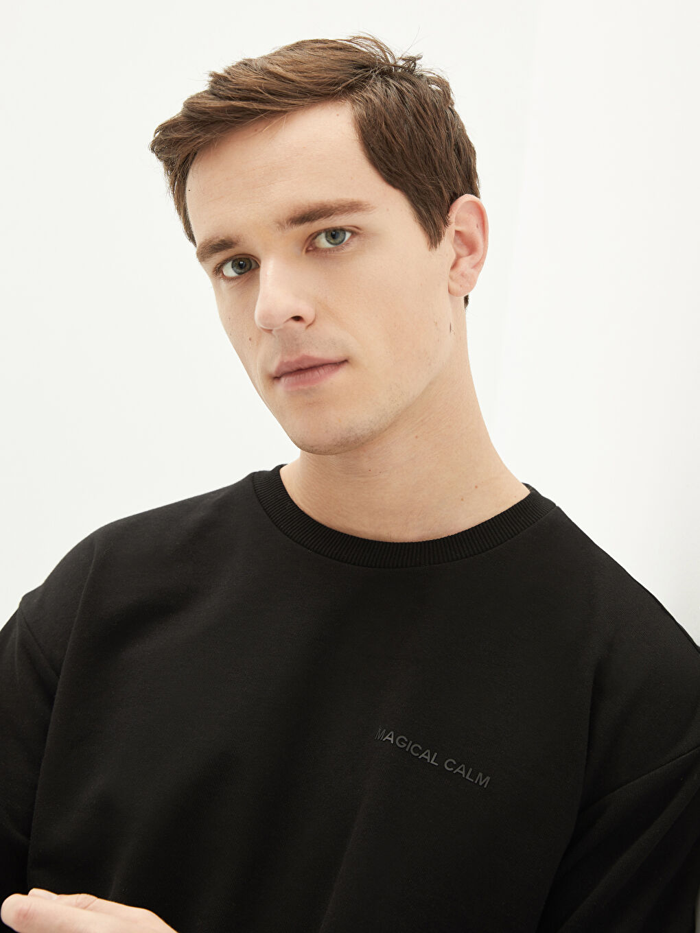 Rundhalsausschnitt Langarm Bedrucktes Herren-Sweatshirt-2