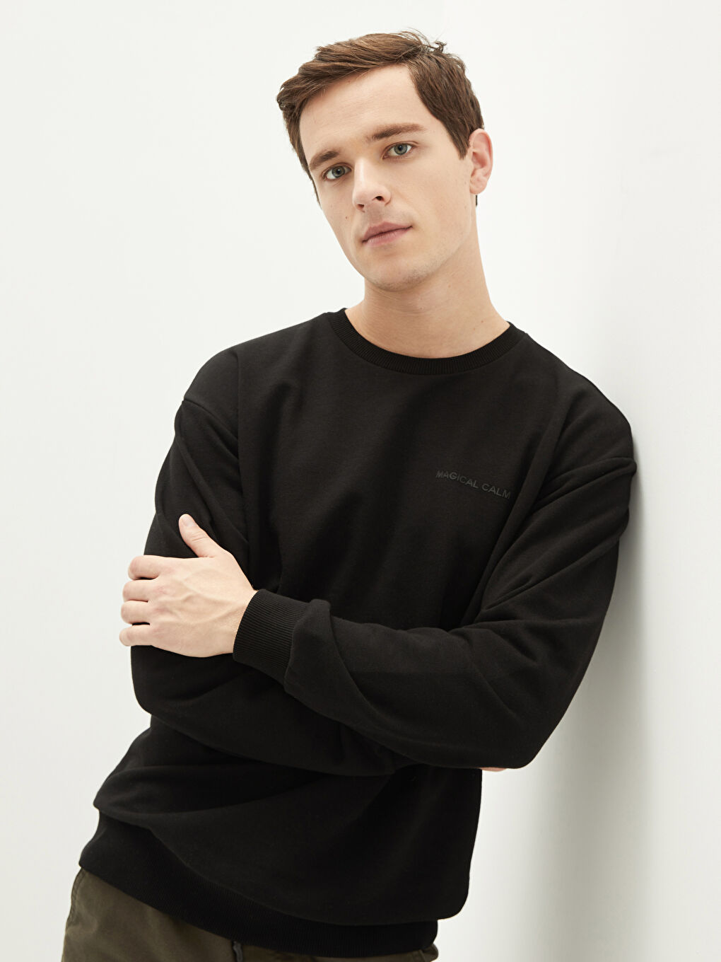 Rundhalsausschnitt Langarm Bedrucktes Herren-Sweatshirt