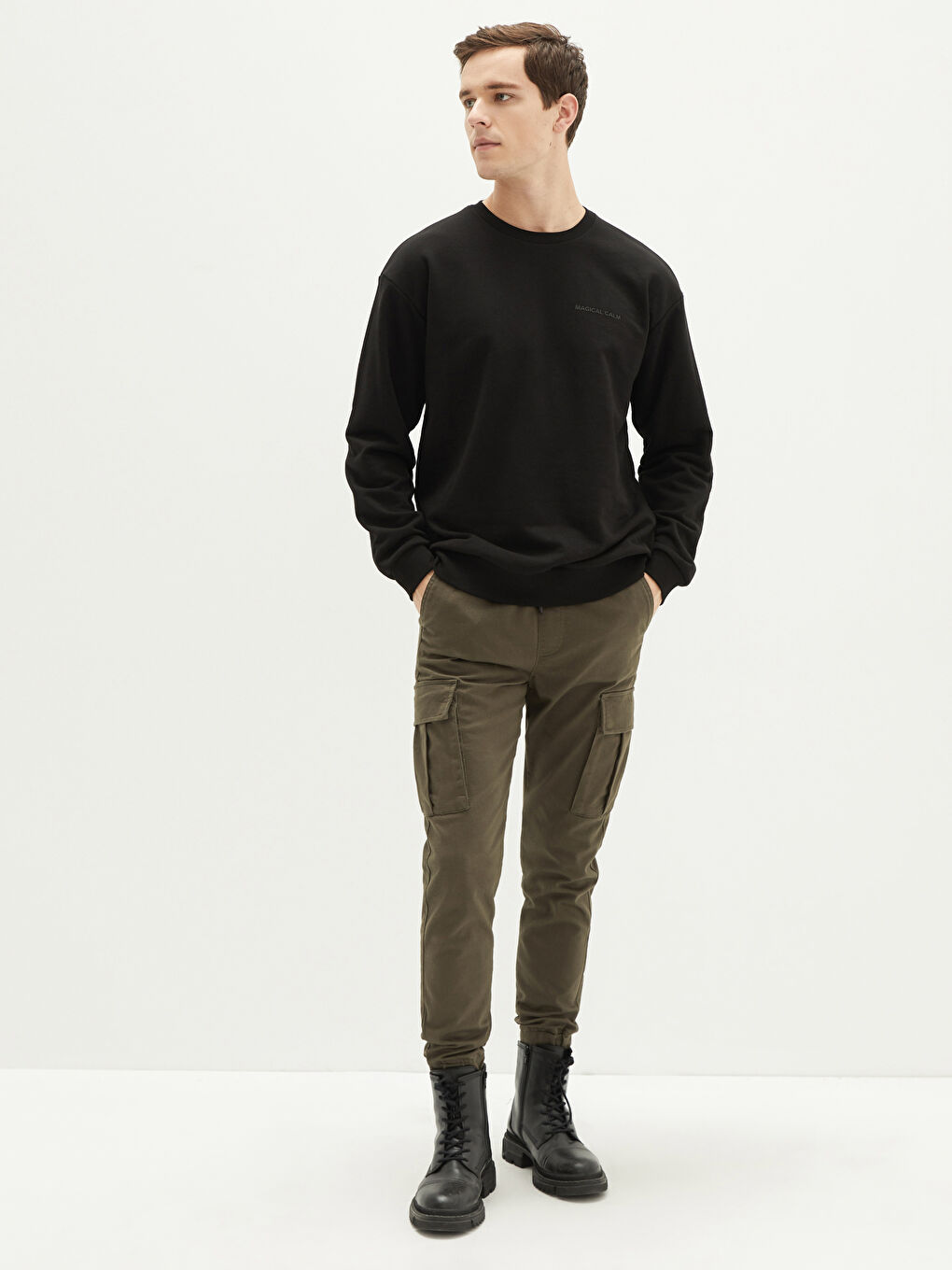 Rundhalsausschnitt Langarm Bedrucktes Herren-Sweatshirt-1