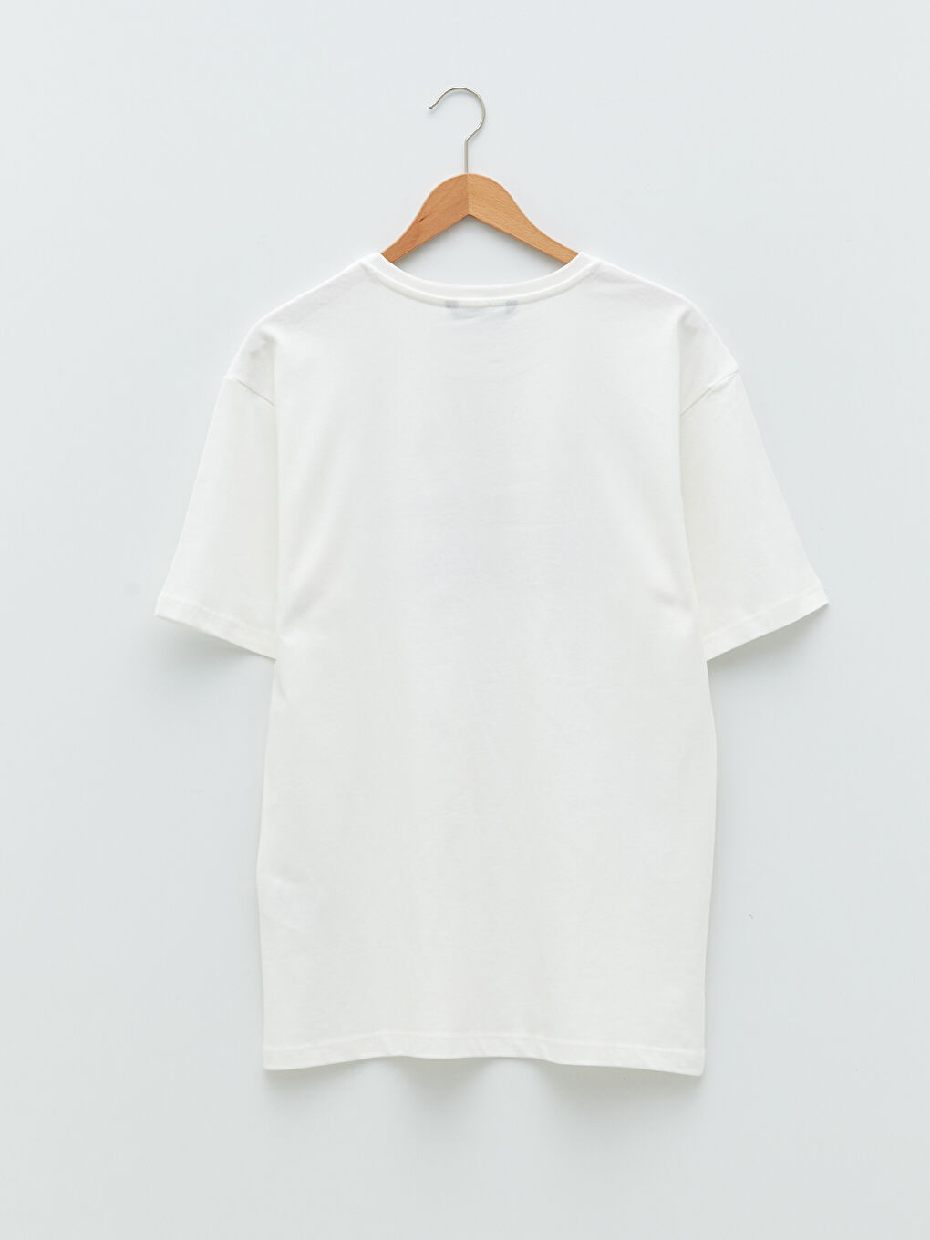 Beyaz Bisiklet Yaka Kısa Kollu Baskılı Penye Erkek Tişört-6