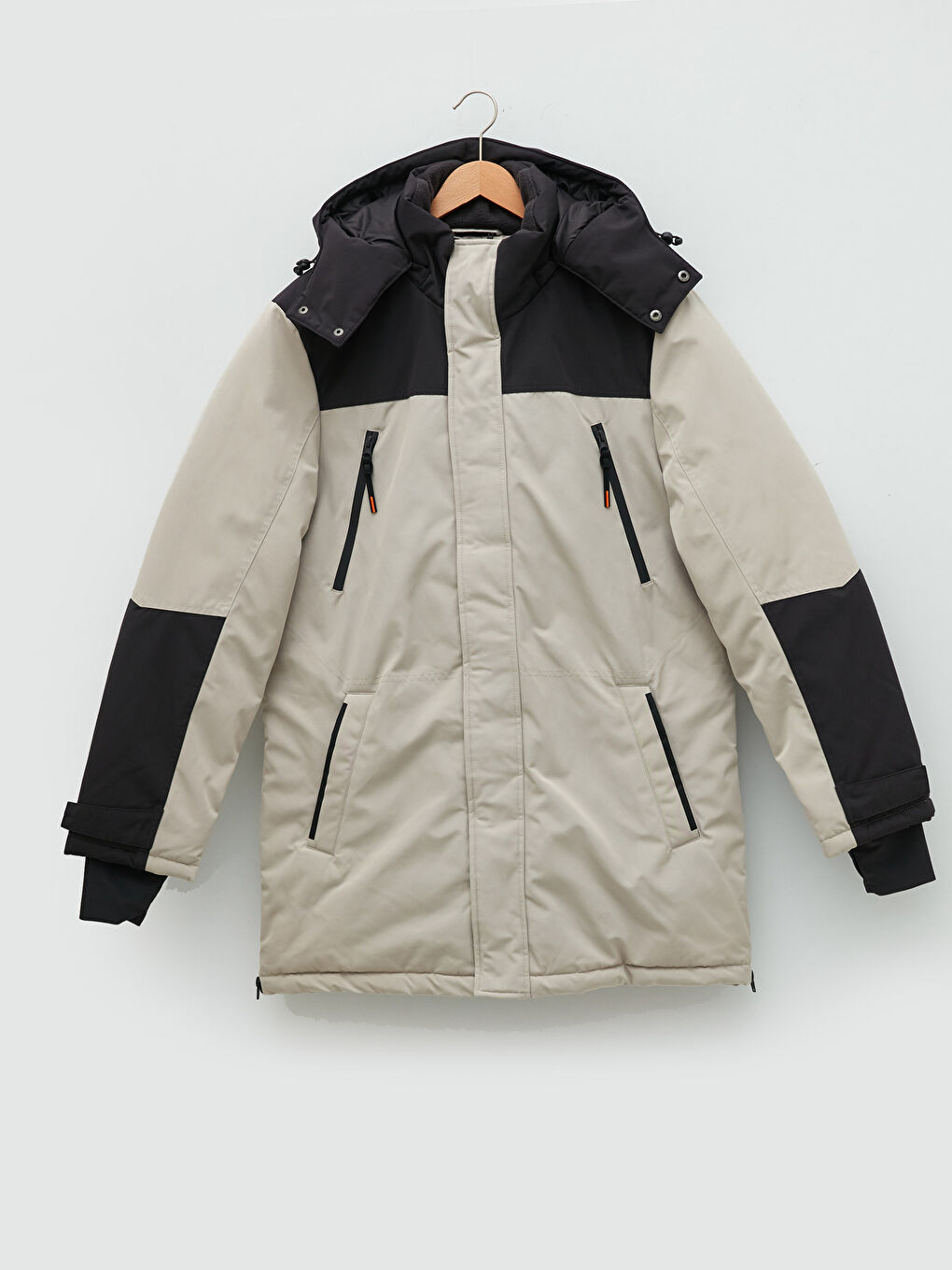 Hooded Color Block Men's Coat-8