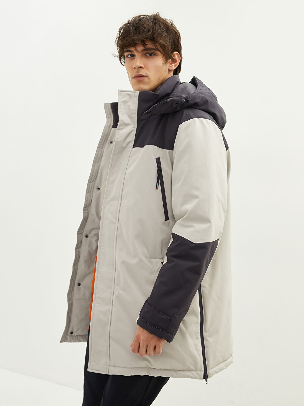 Hooded Color Block Men's Coat-3