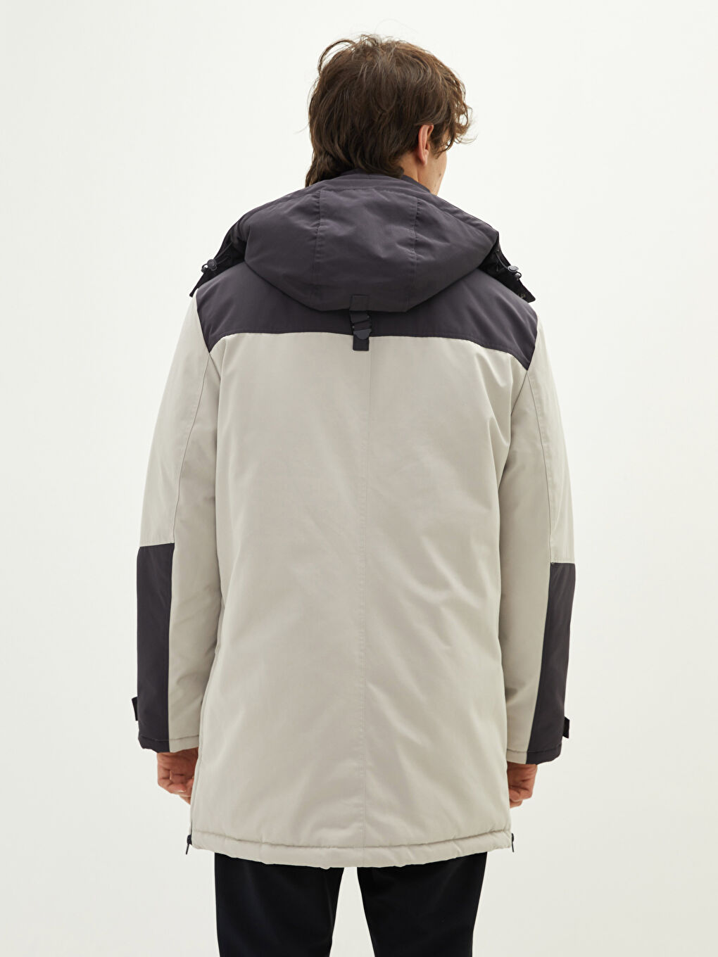 Hooded Color Block Men's Coat-7