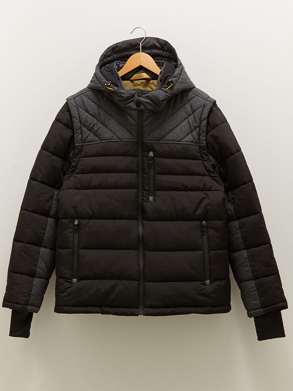 Standard Fit Hooded Thick Men's Coat-7