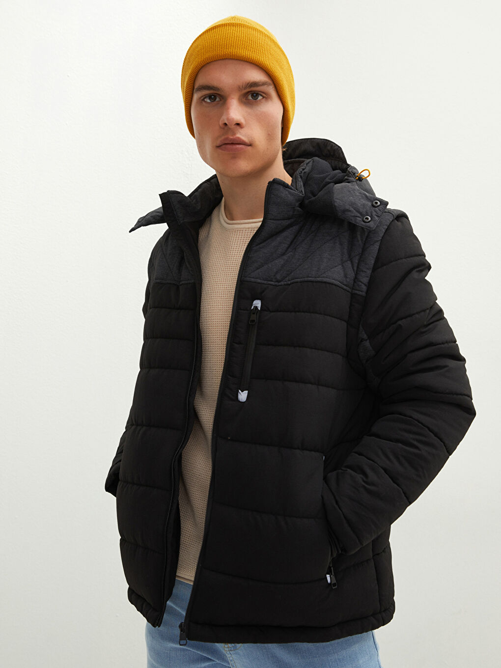 Standard Fit Hooded Thick Men's Coat