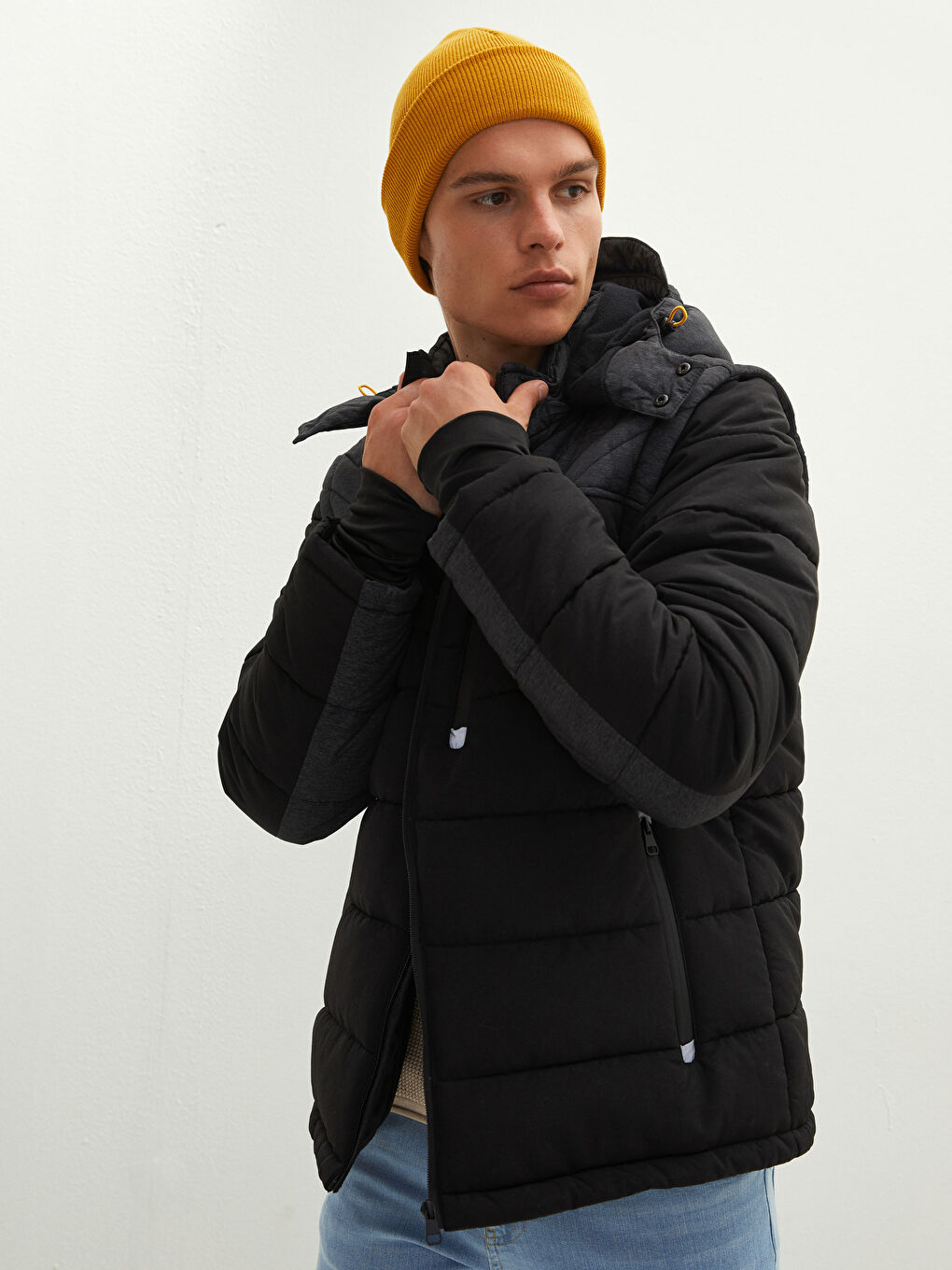 Standard Fit Hooded Thick Men's Coat-1