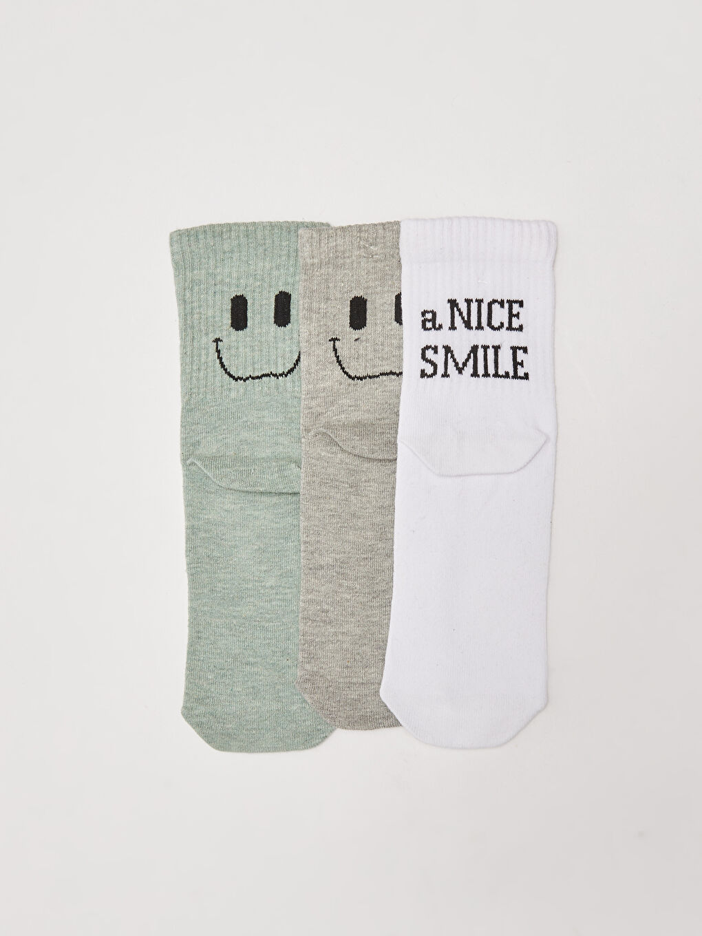 Slogan Printed Cotton Women's Crew Socks 3-Pack