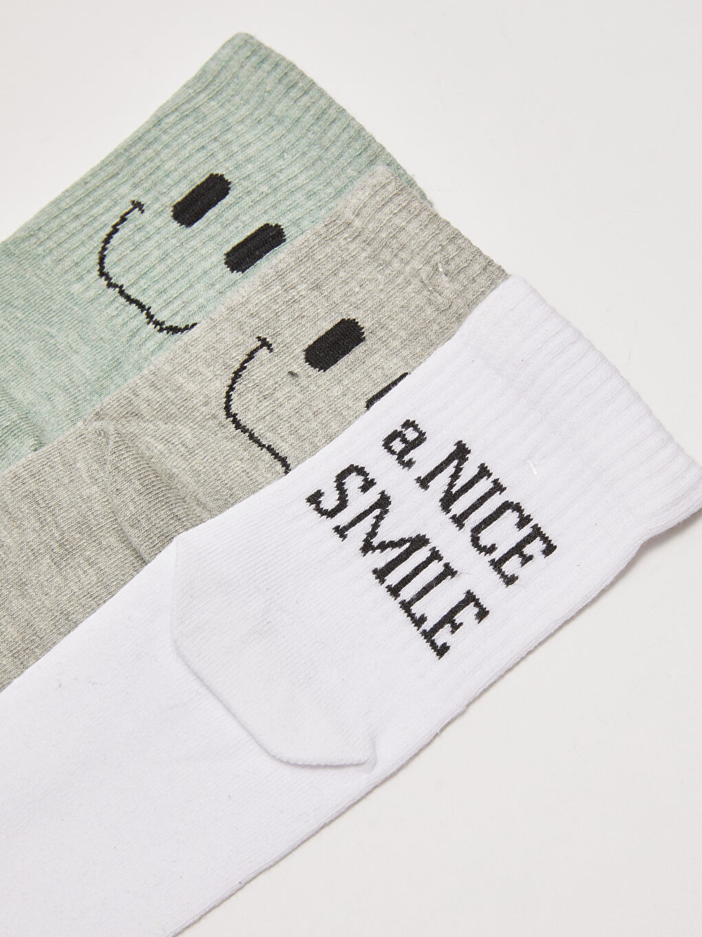 Slogan Printed Cotton Women's Crew Socks 3-Pack-1